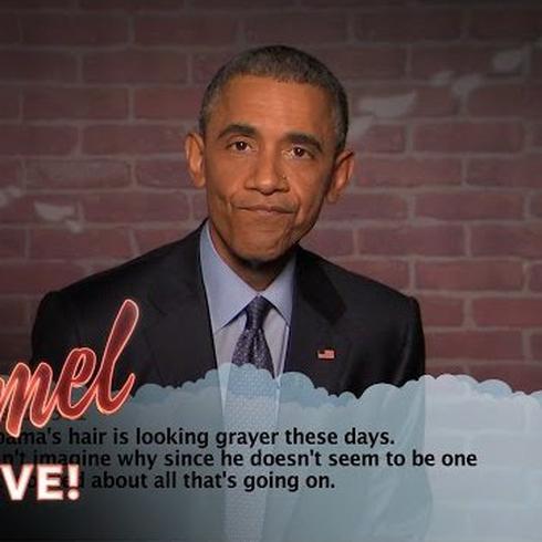 Obama lee tuits venenosos en el show de Jimmy Kimmel