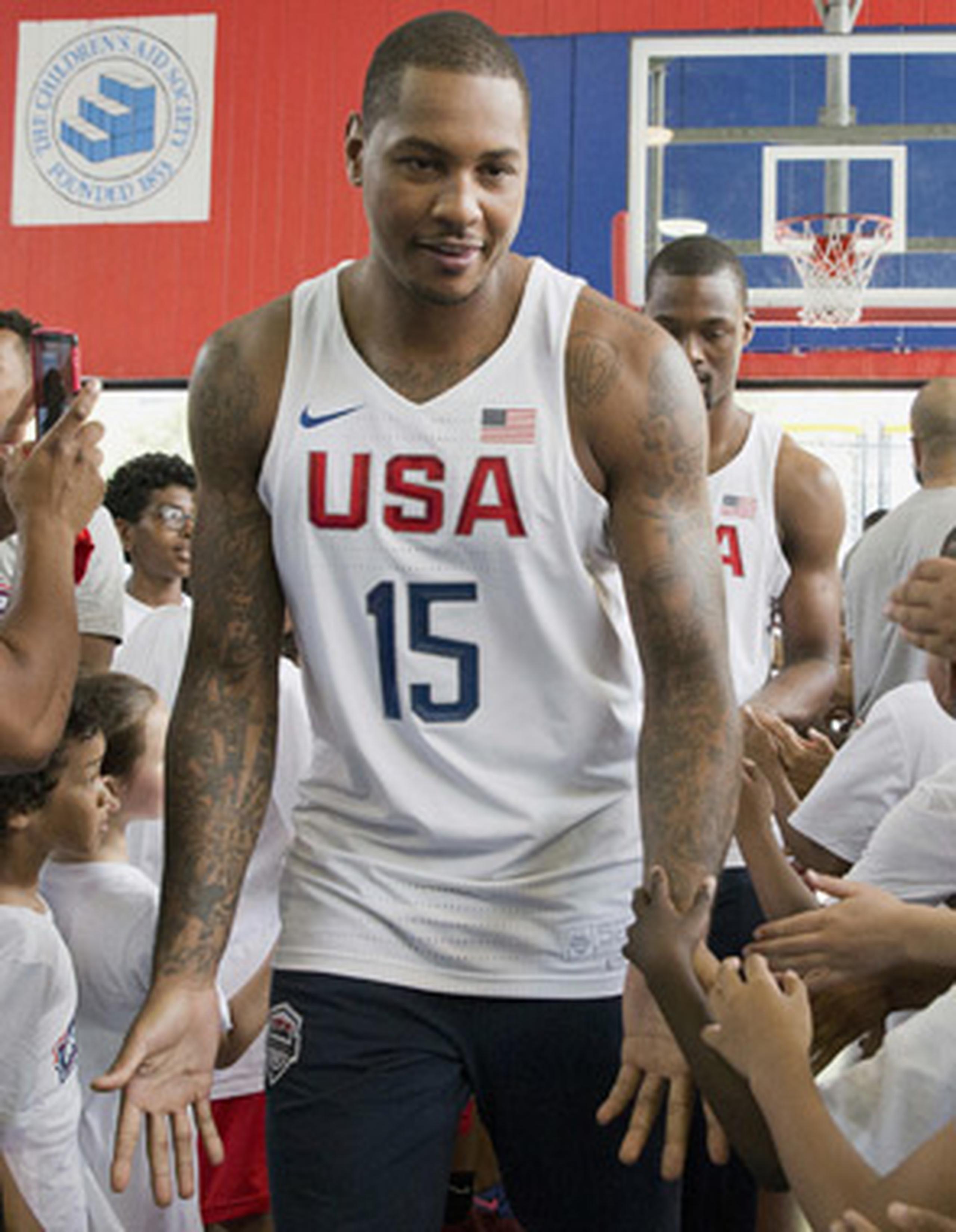 Anthony será el primer jugador de la selección masculina de baloncesto de Estados Unidos en participar en cuatro Olimpiadas. (AP/Mary Altaffer)