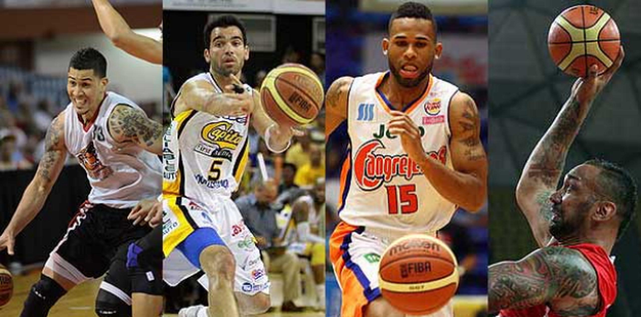David Huertas, Andrés Rodríguez, Walter Hodge y Peter John Ramos son algunos de los mejores jugadores activos Baloncesto Superior Nacional. (Primera Hora / Fotomontaje)