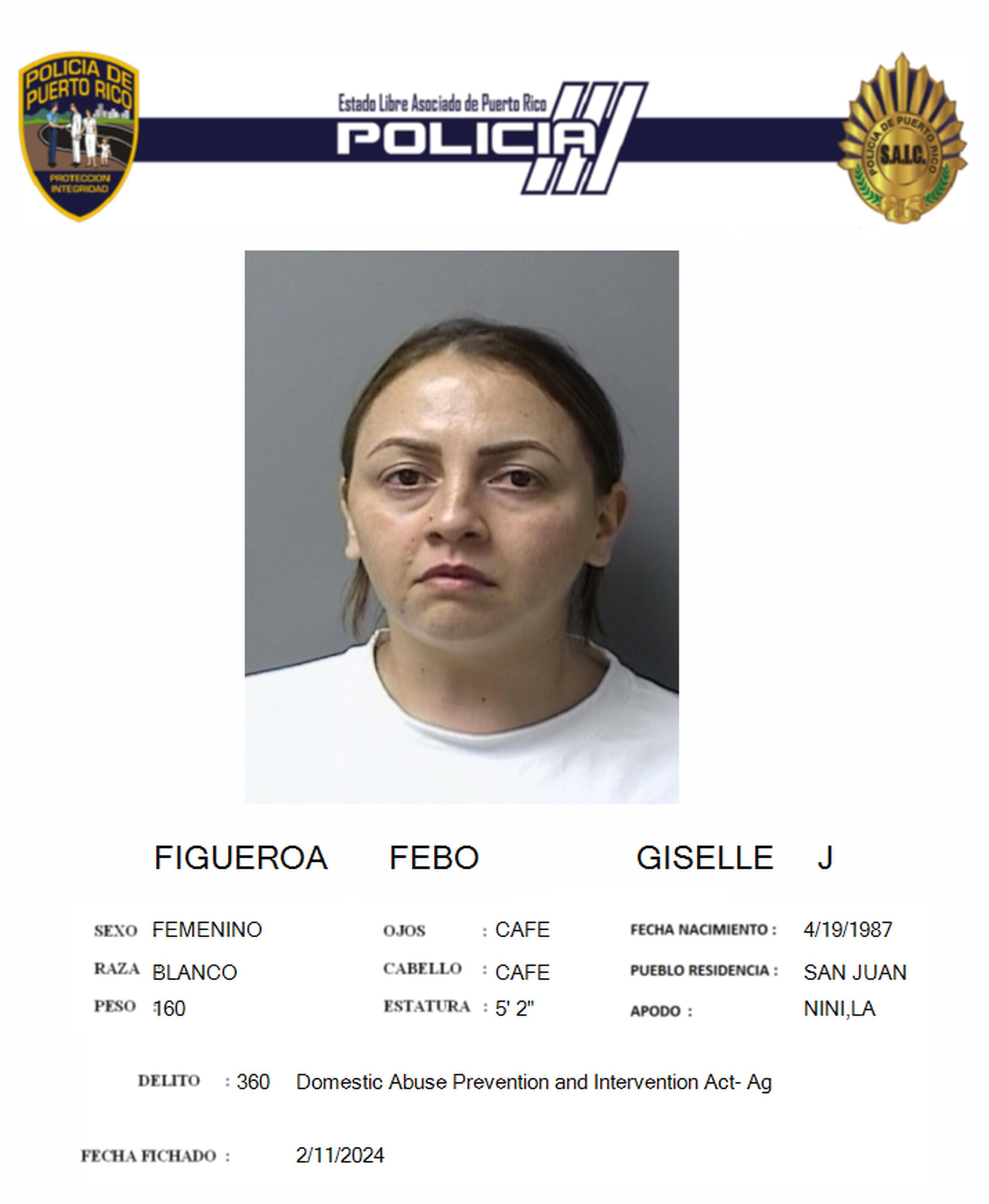 Giselle J. Figueroa Febo, enfrenta cargos por violencia doméstica.