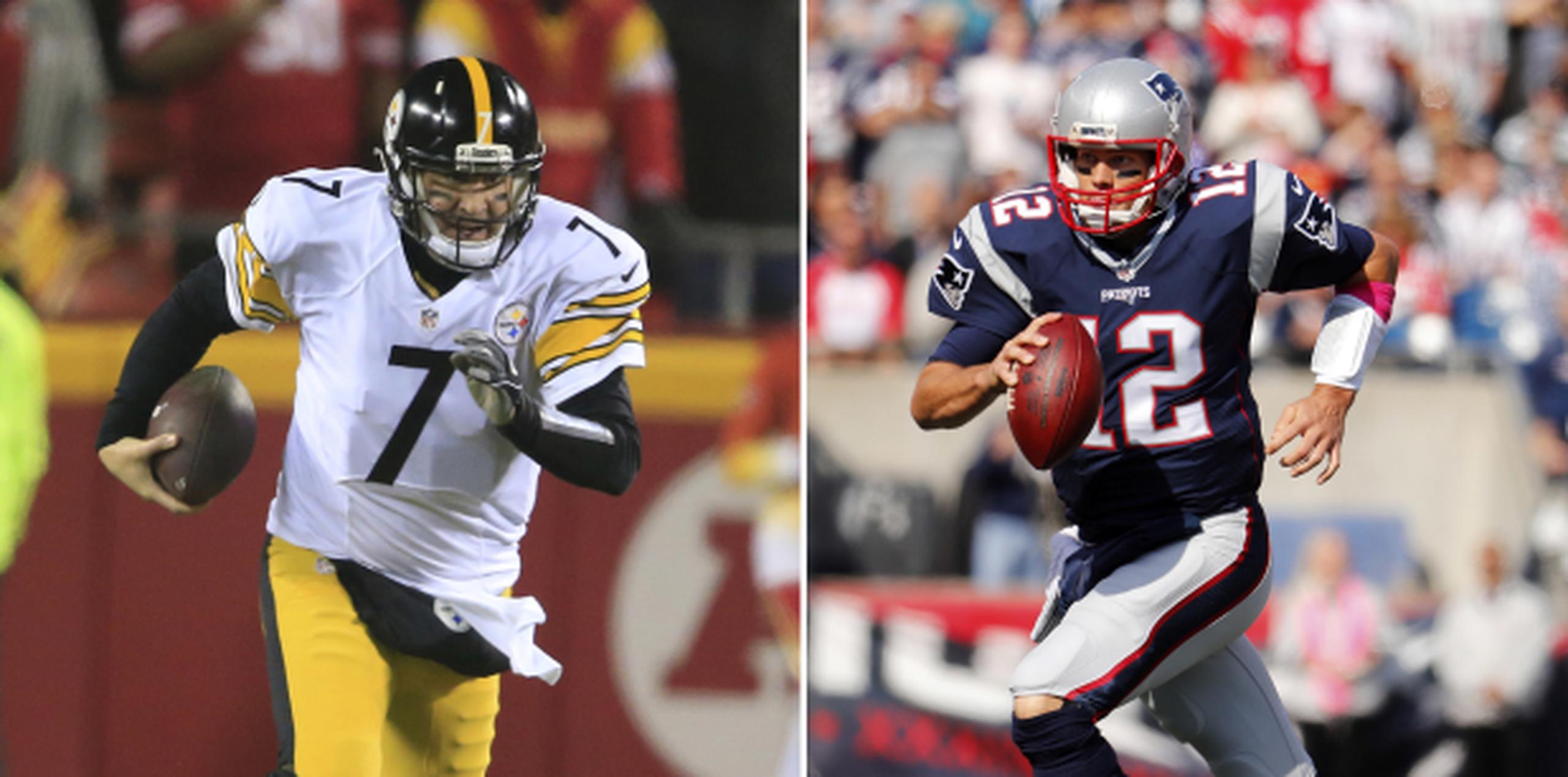 Los Patriots tendrán que enfrentar al “Big Ben” (izquierda) en su mejor versión y con un viaje al Super Bowl en juego. (Prensa Asociada)