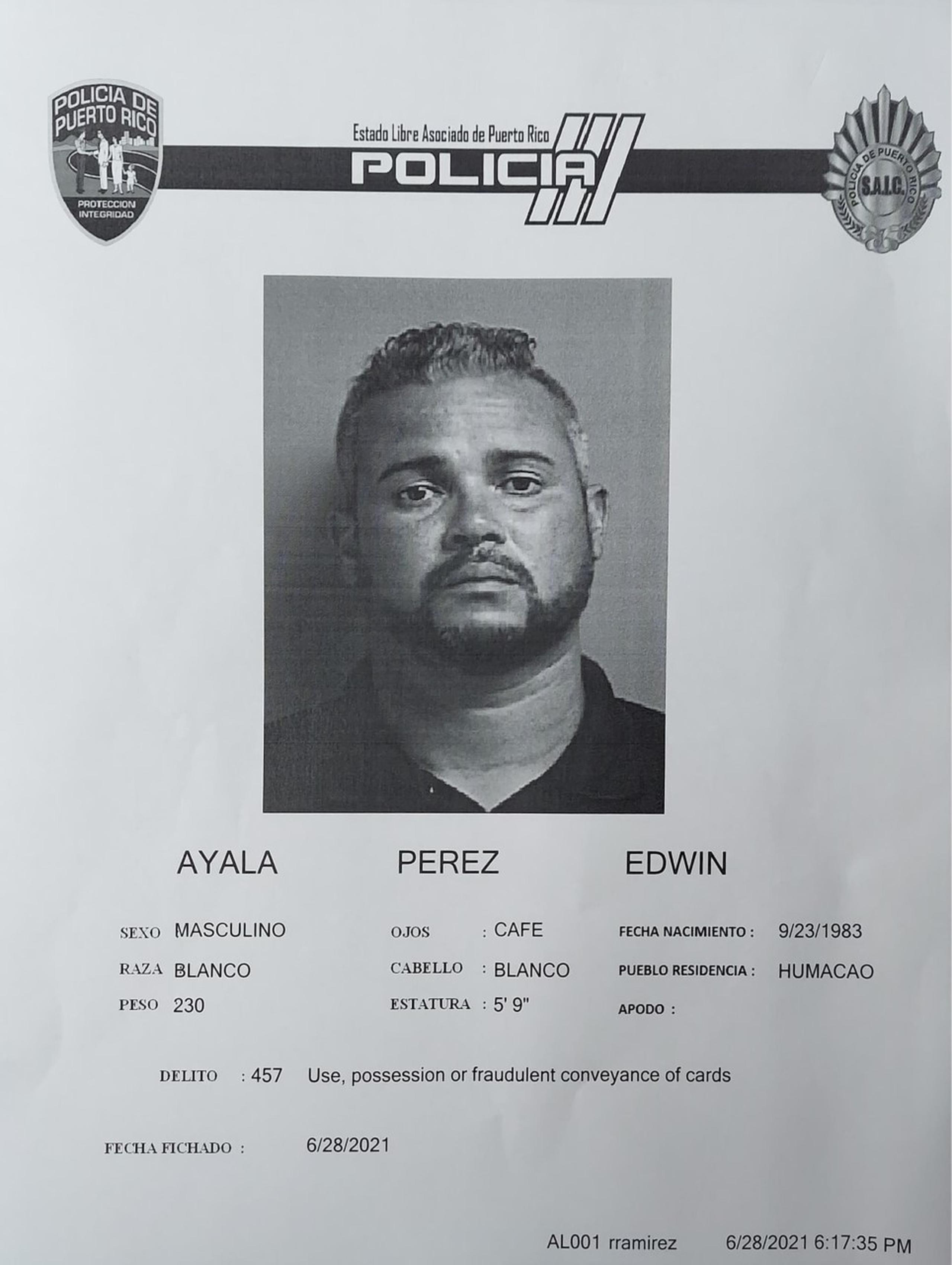 Edwin Ayala Pérez, prestó la fianza de $1,000 y quedó en libertad hasta la vista preliminar.