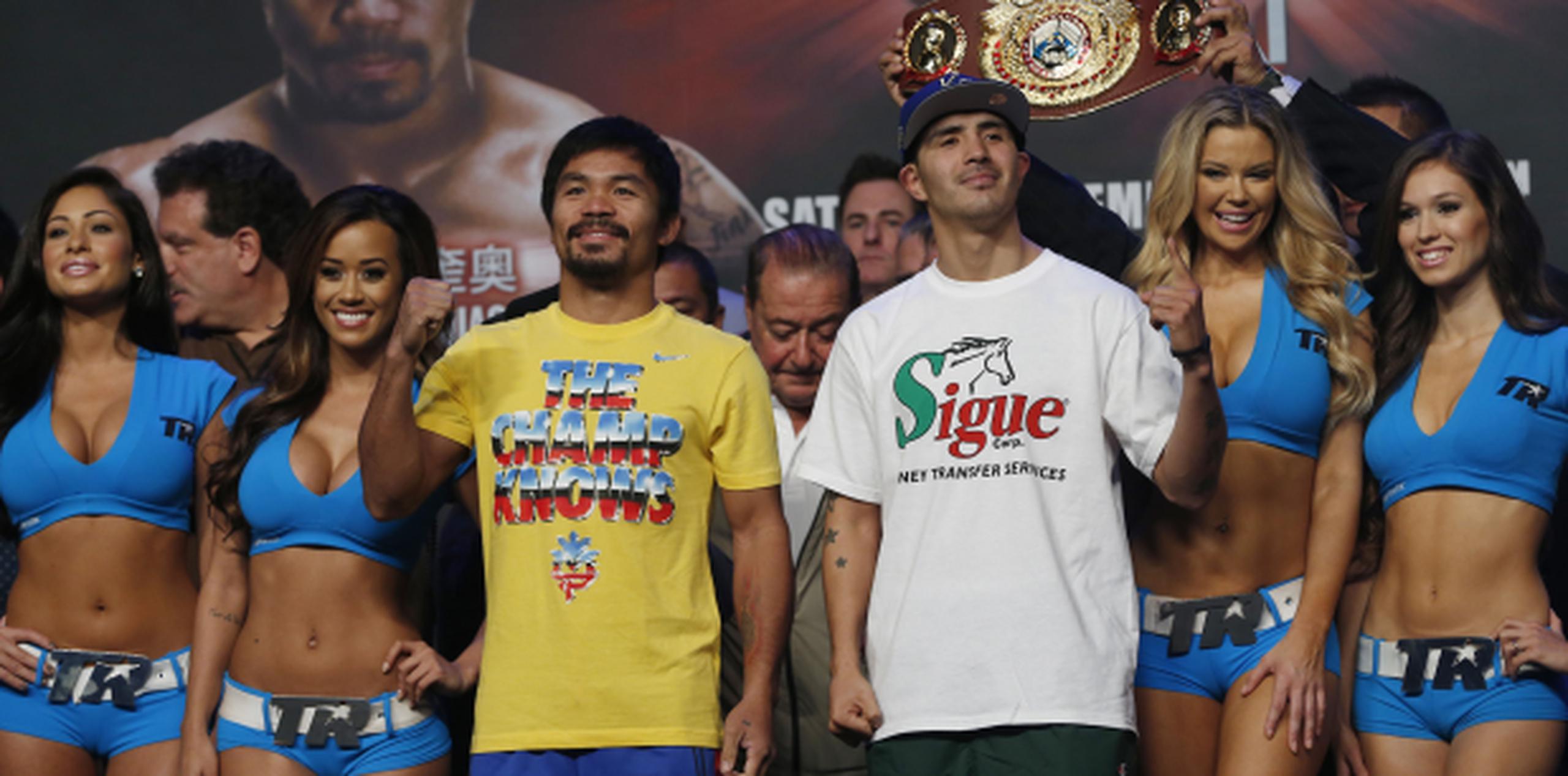 Manny Pacquiao buscará demostrar que aún tiene valor en el boxeo rentado cuando se mida esta noche a Brandon Ríos en la pelea estelar de la cartelera que presenta HBO en Macao. (AP/ Vincent Yu)