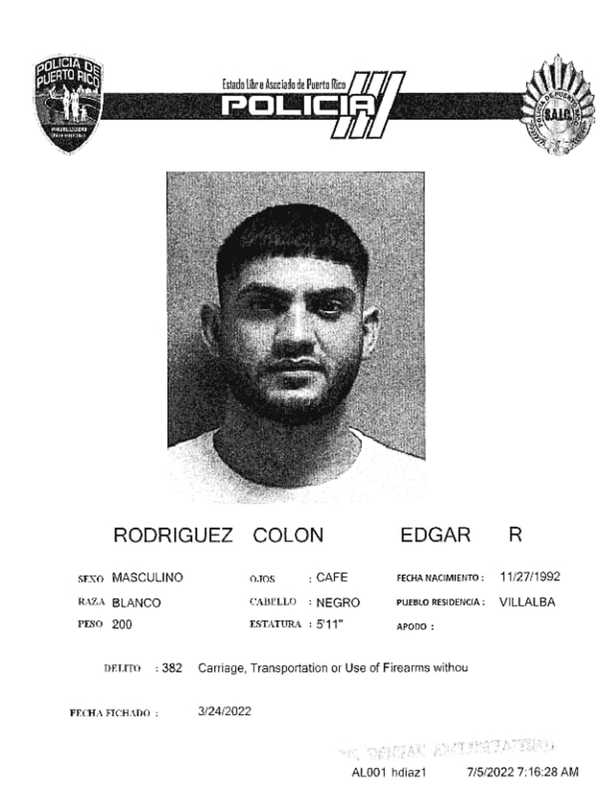 Edgar R. Rodríguez Colón se encontraba en libertad con un grillete electrónico cuando fue ejecutado en su residencia en Villalba.