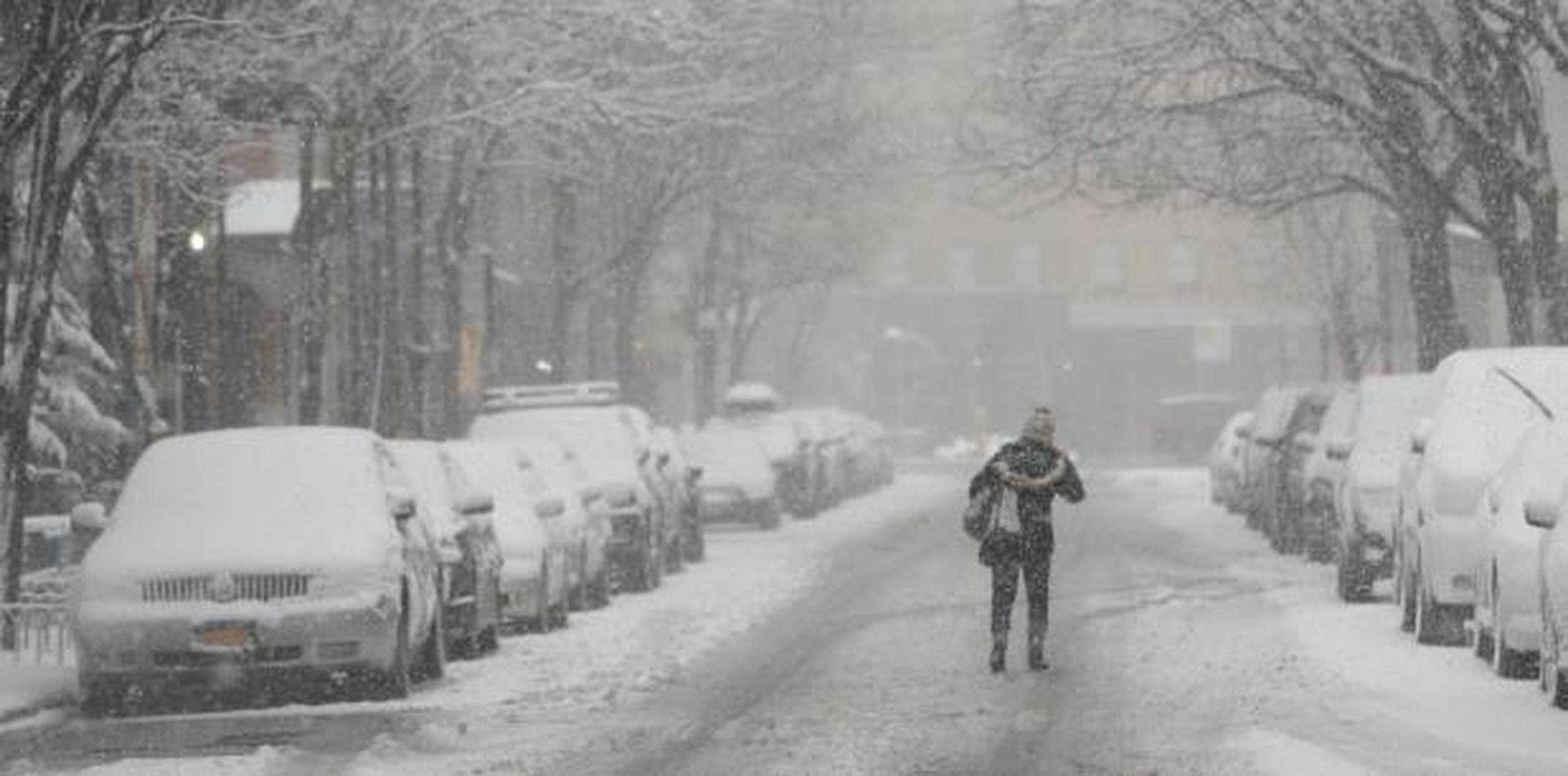 Según las autoridades, la tormenta de nieve podría dejar hasta 60 centímetros de nieve en la zona de las montañas de Catskills, unos 190 kilómetros al norte de Nueva York. (EFE)