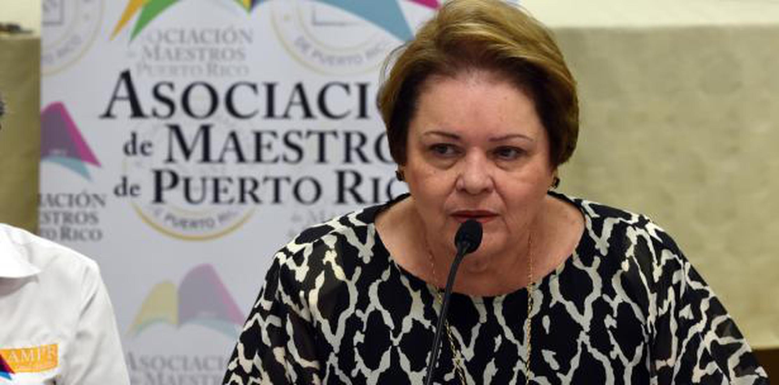 Aida Díaz, presidente de la Asociación de Maestros de Puerto Rico. (Archivo)