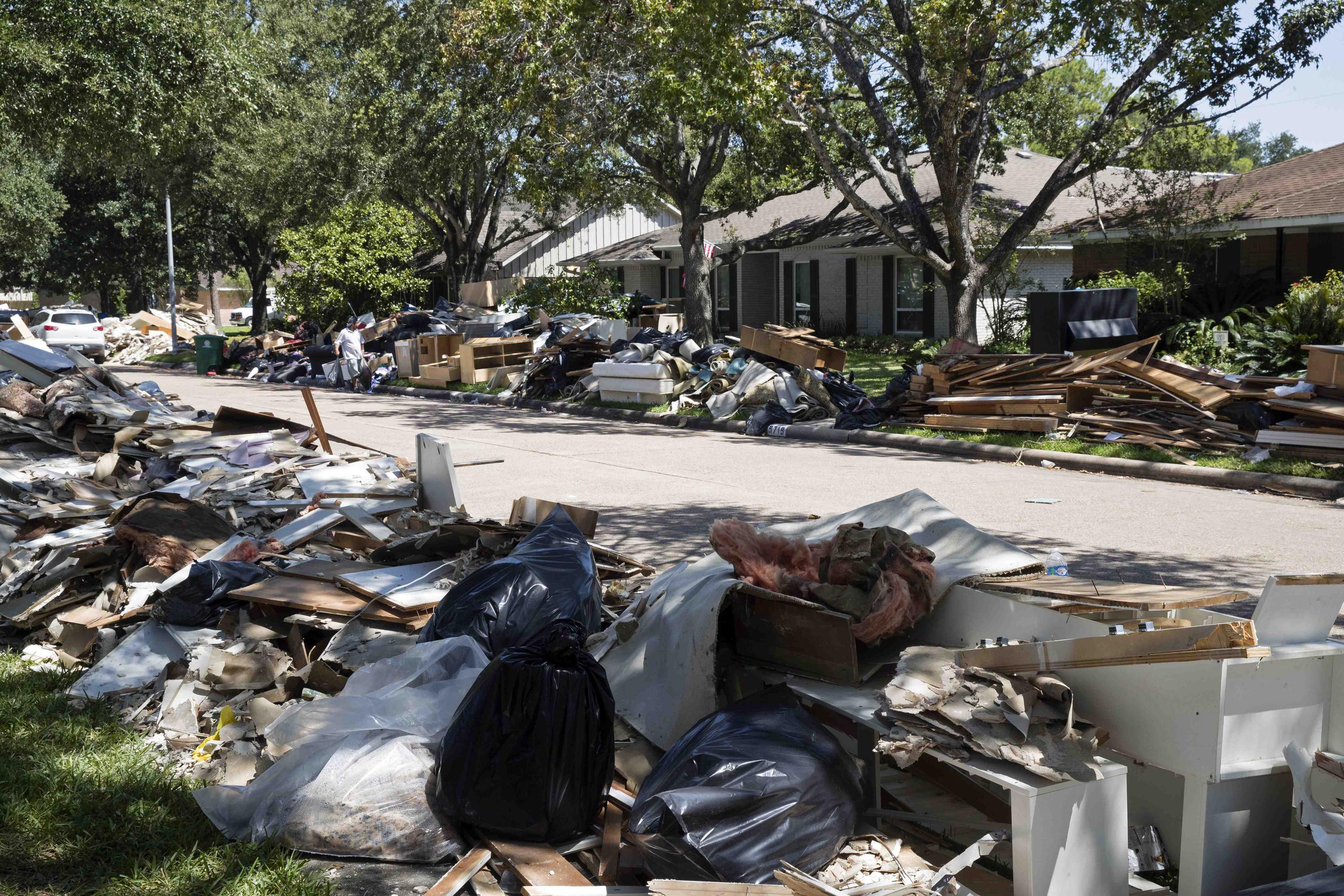 Foto del 7 de septiembre de 2017 de los escombros en Houston, Texas. (AP)