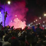 Marroquíes festejan tras triunfo histórico en el Mundial