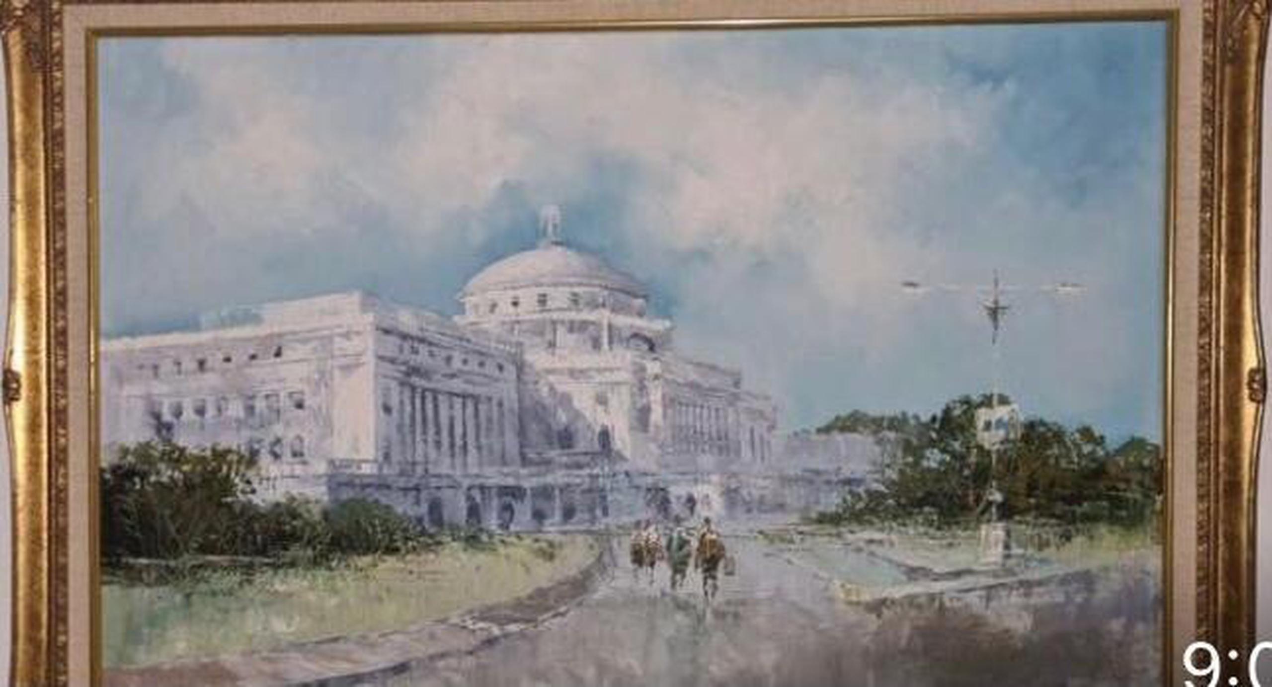 La obra "Vistas del Capitolio" fue pintada por Tulio Ojeda en el 2004.