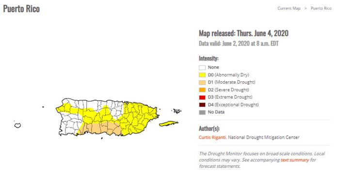 El este y sur de Puerto Rico se encuentran anormalmente secos.
