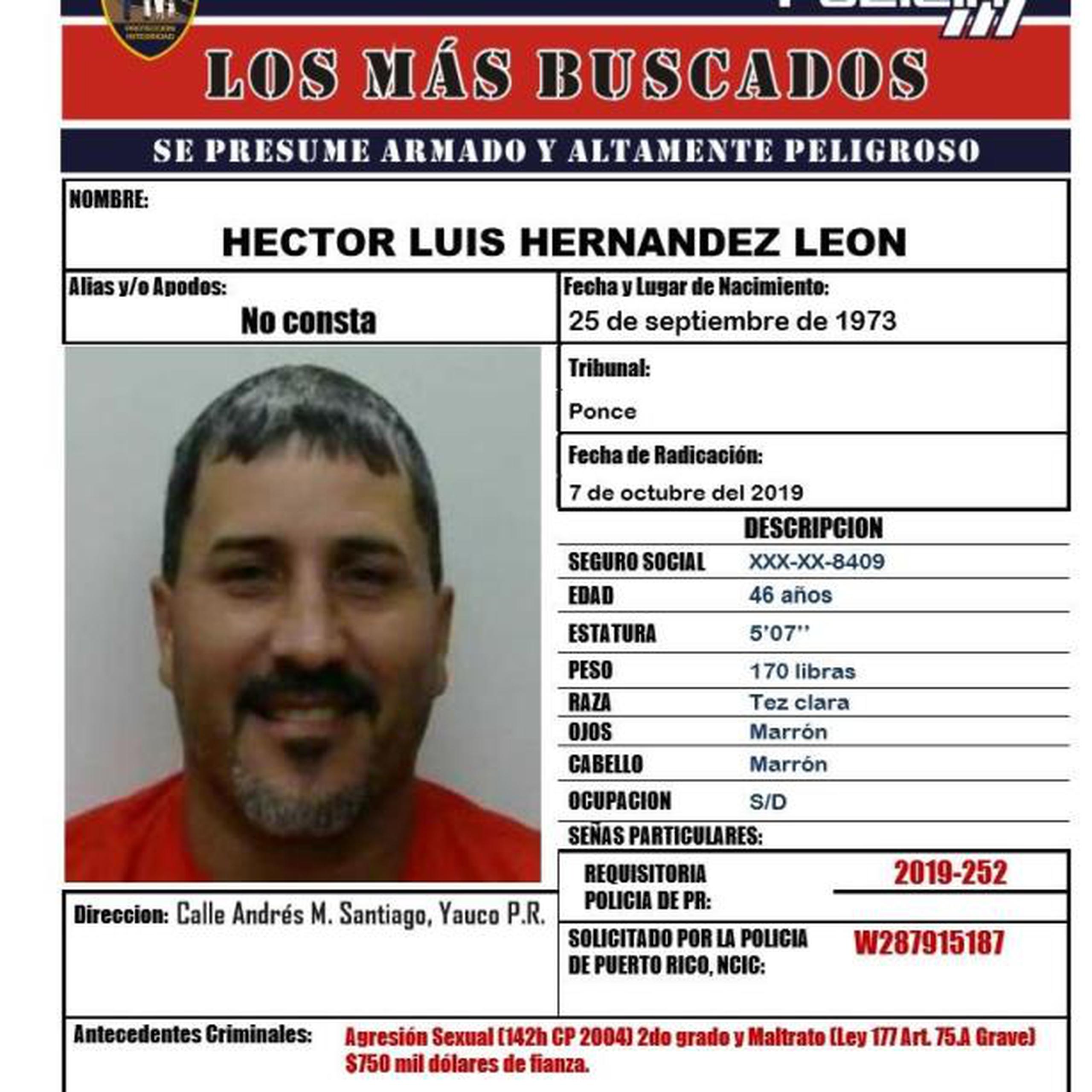 Héctor Luis Hernández León, de 46 años y vecino de Yauco. (Suministrada)