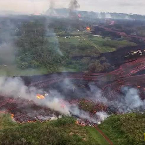 Aumentan fisuras y lava de volcán Kilauea en Hawaii