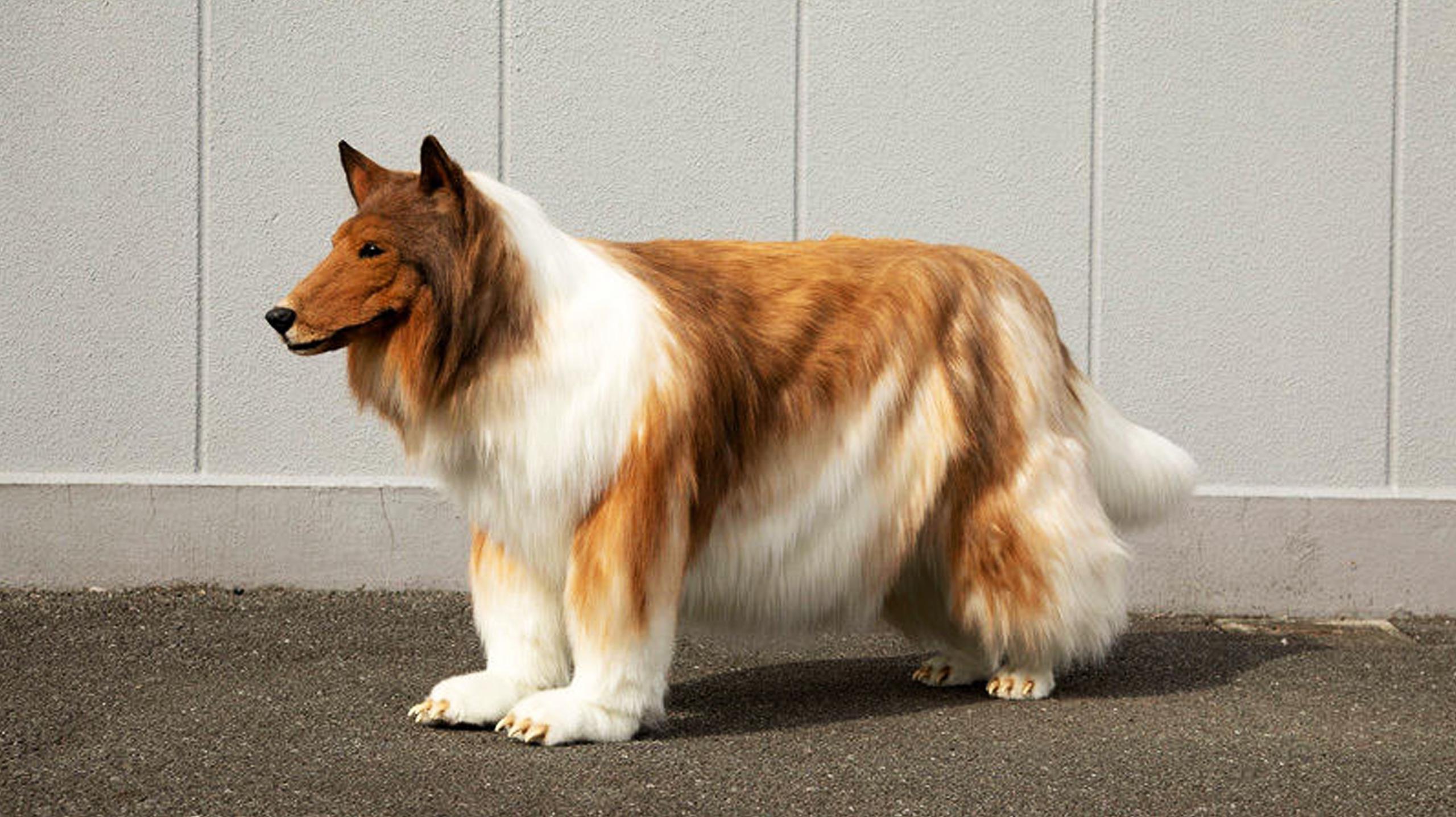 El dizfraz de perro de Toko, que emula un cachorro de la raza Collie, costó unos $17,795.