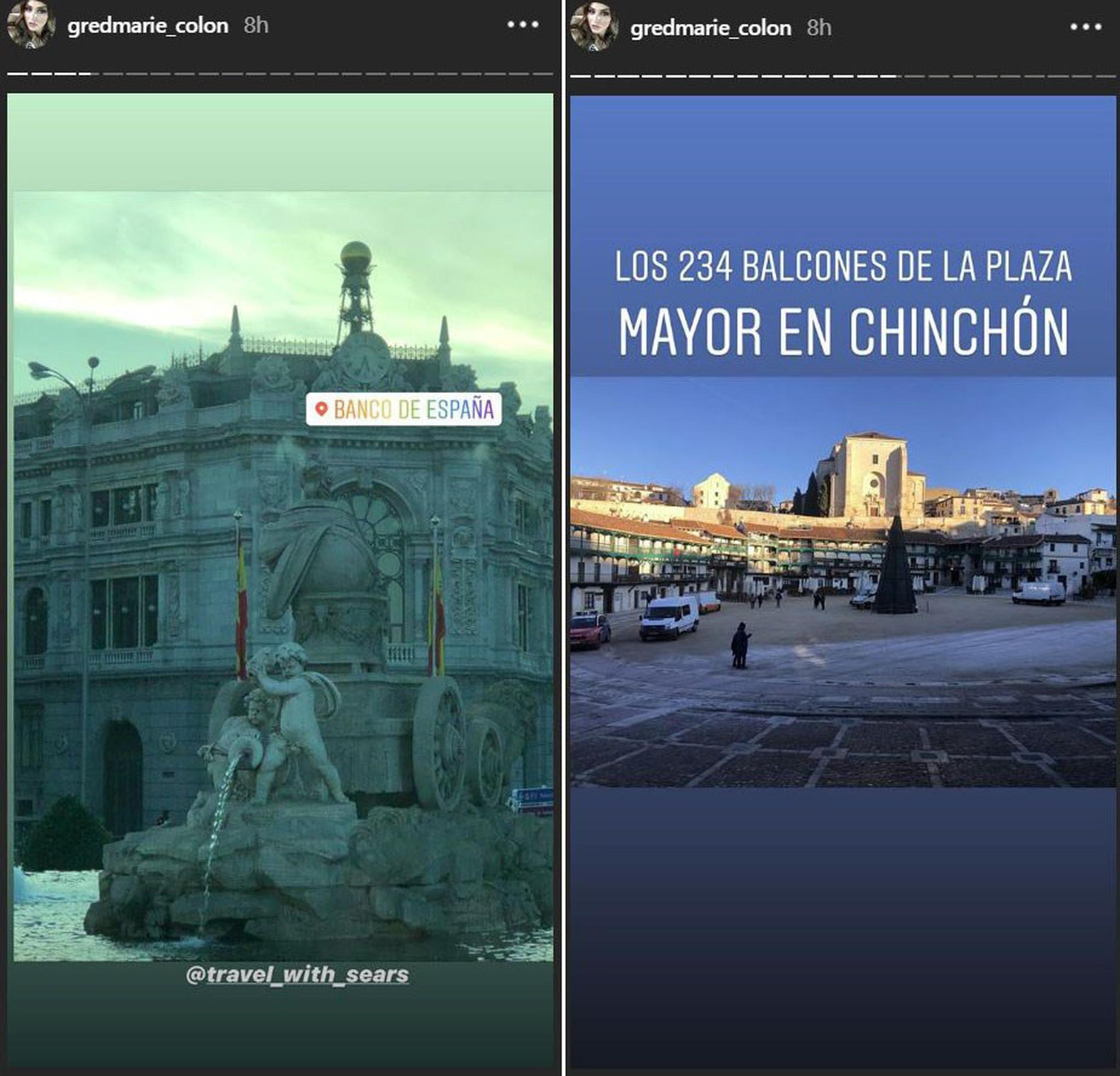 Imágenes de Gredmarie Colón en España, compartidas en su Instagram Story. (Instagram / @gredmarie_colon)