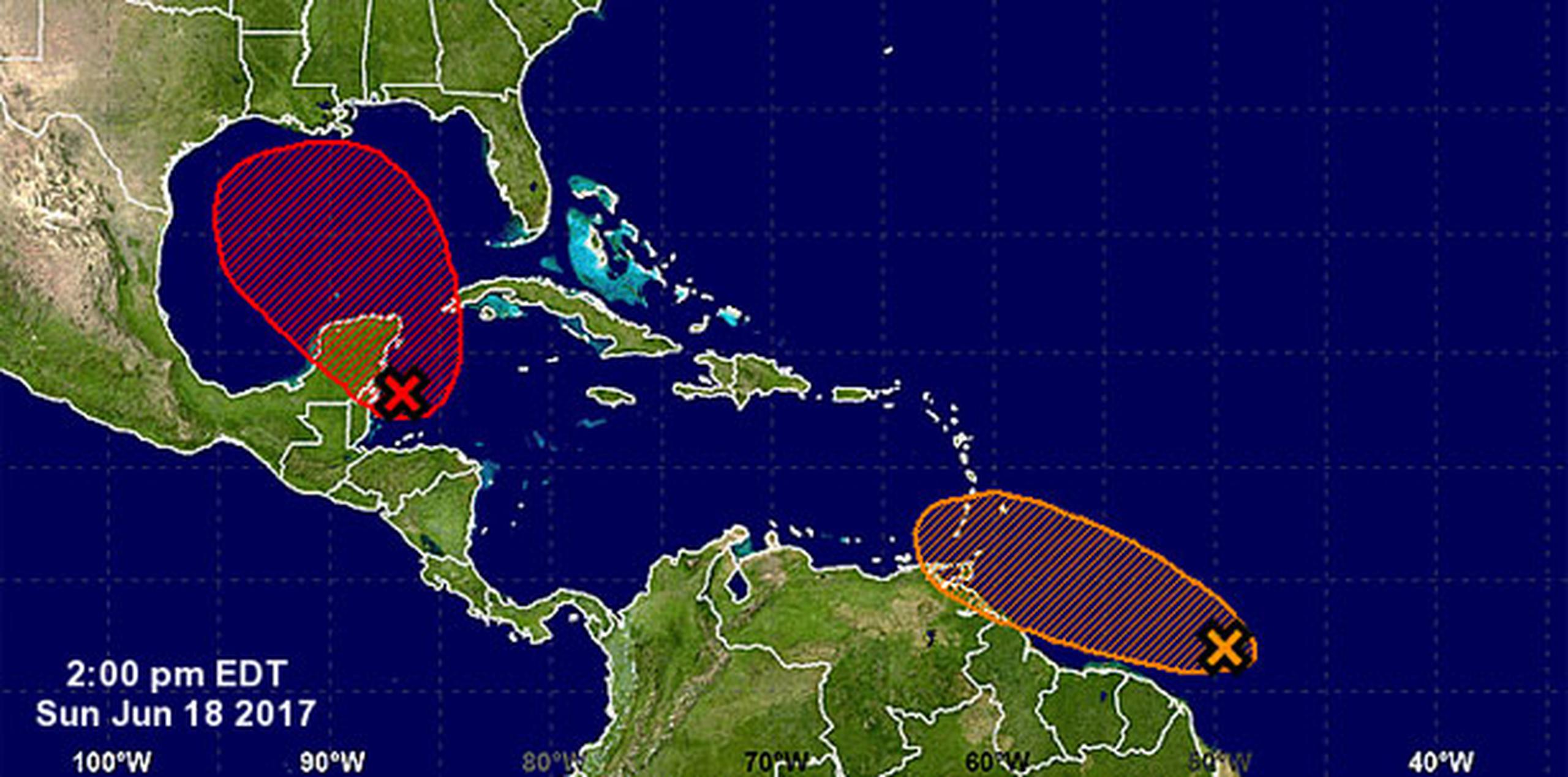 Aunque la onda tropical no se desarrolle, se esperan condiciones tormentosas para las Antillas Menores y posiblemente para Puerto Rico y la República Dominicana esta semana. (NOAA)