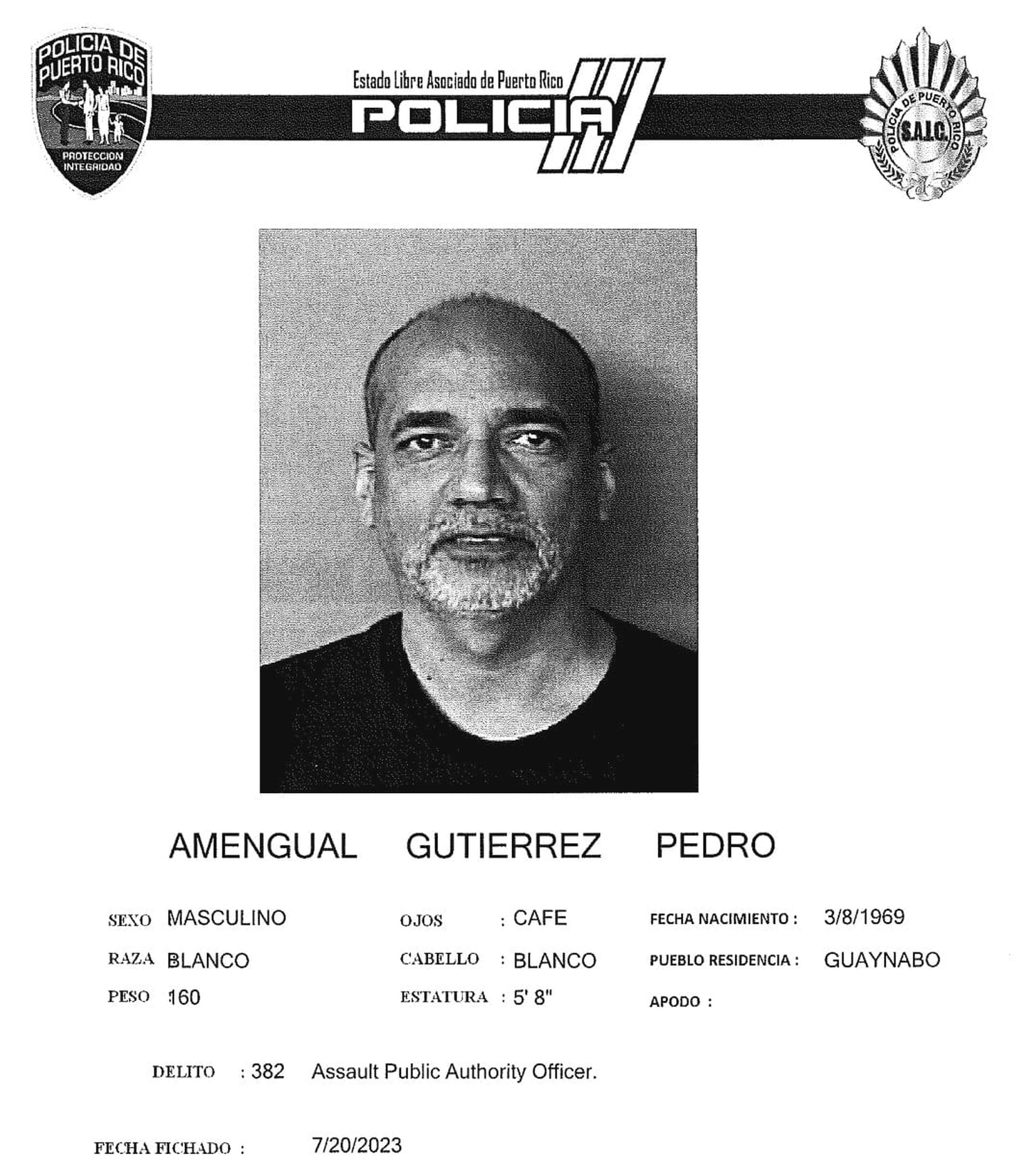 Pedro Amengual Gutiérrez, enfrenta cargos por incidente durante una manifestación en La Parguera, Lajas.