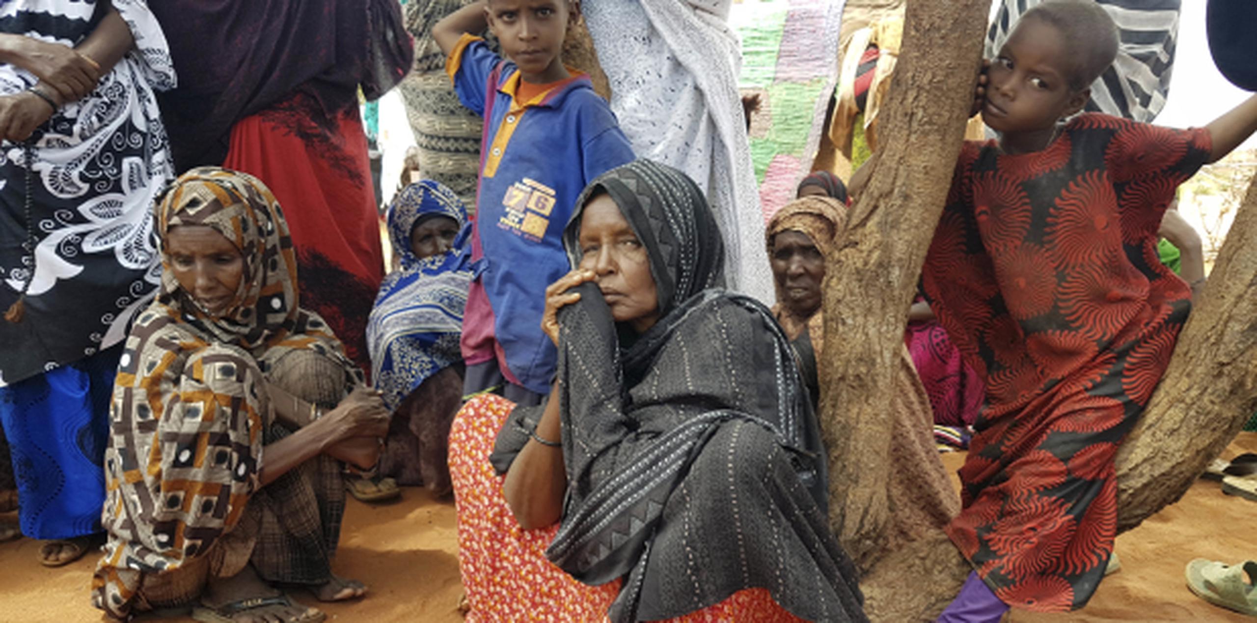 Decenas de miles de personas en el este de Etiopía se han visto forzadas a acudir a refugios en busca de alimentos a consecuencia de una grave sequía. (AP Photo/Elias Meseret)