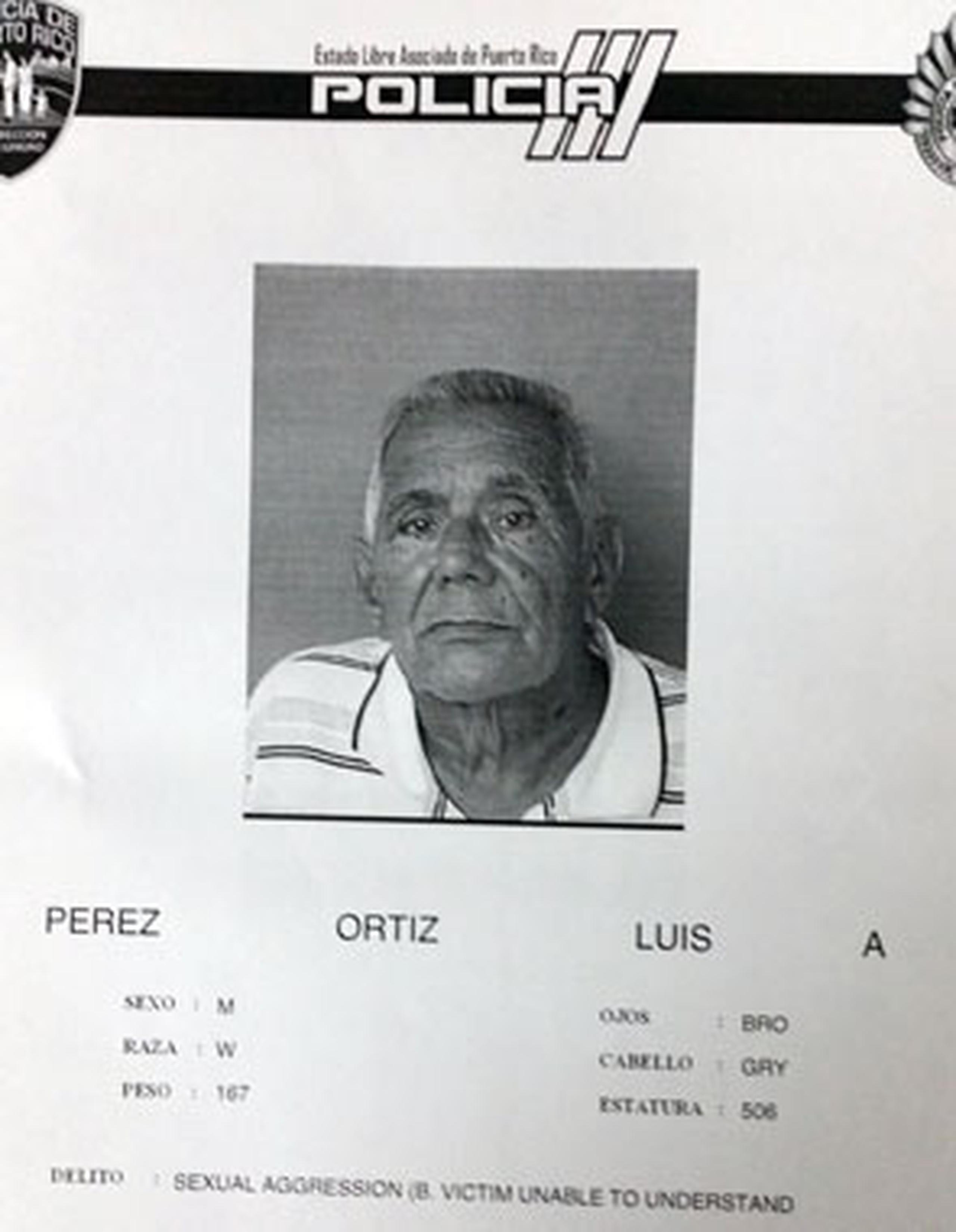 Luis A. Pérez Ortiz, de 71 años, quien es residente de San Germán se le señaló una fianza de $3,000. (Suministrada)