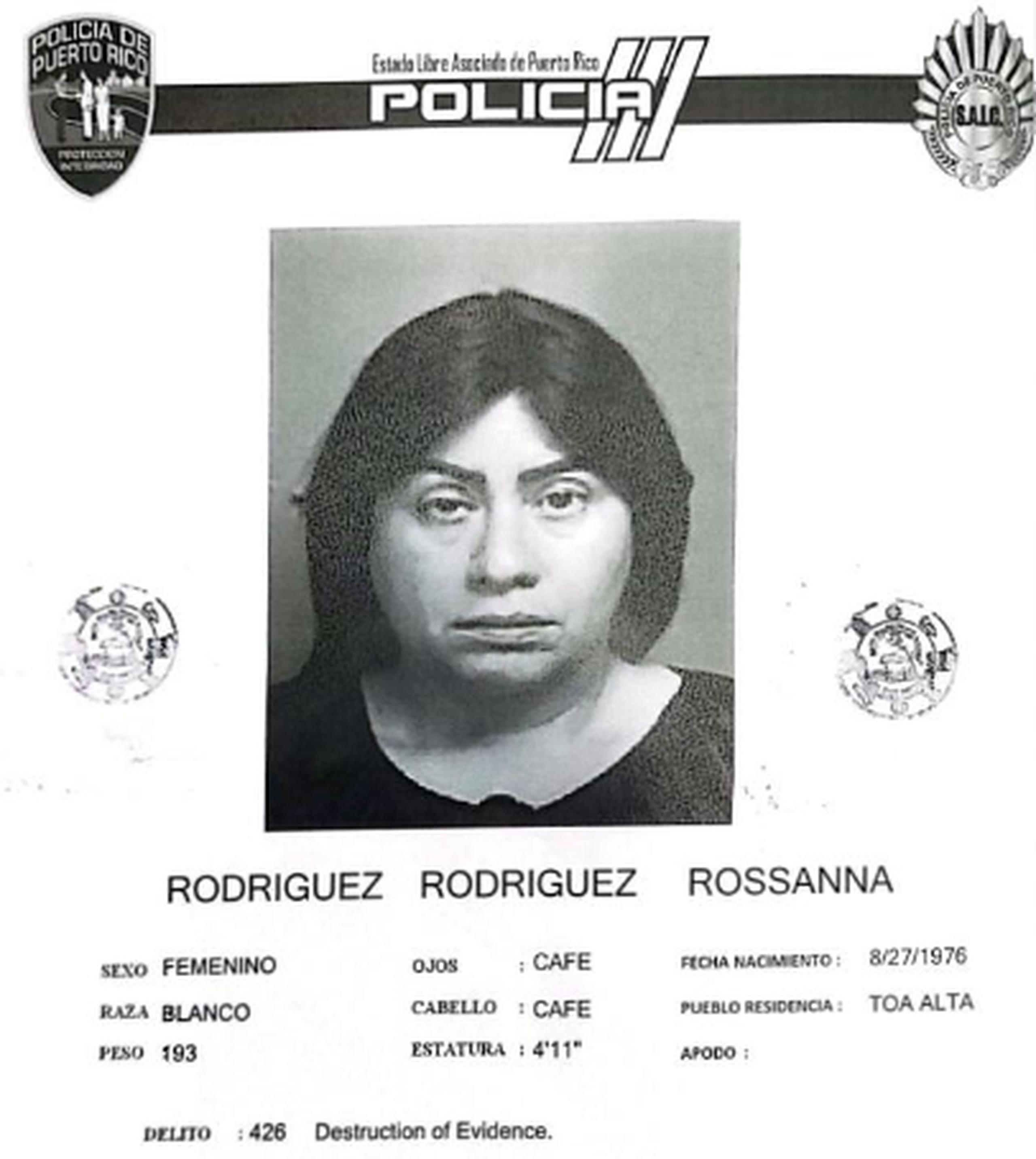 Ficha de Rossanna Rodríguez Rodríguez, de 47 años.