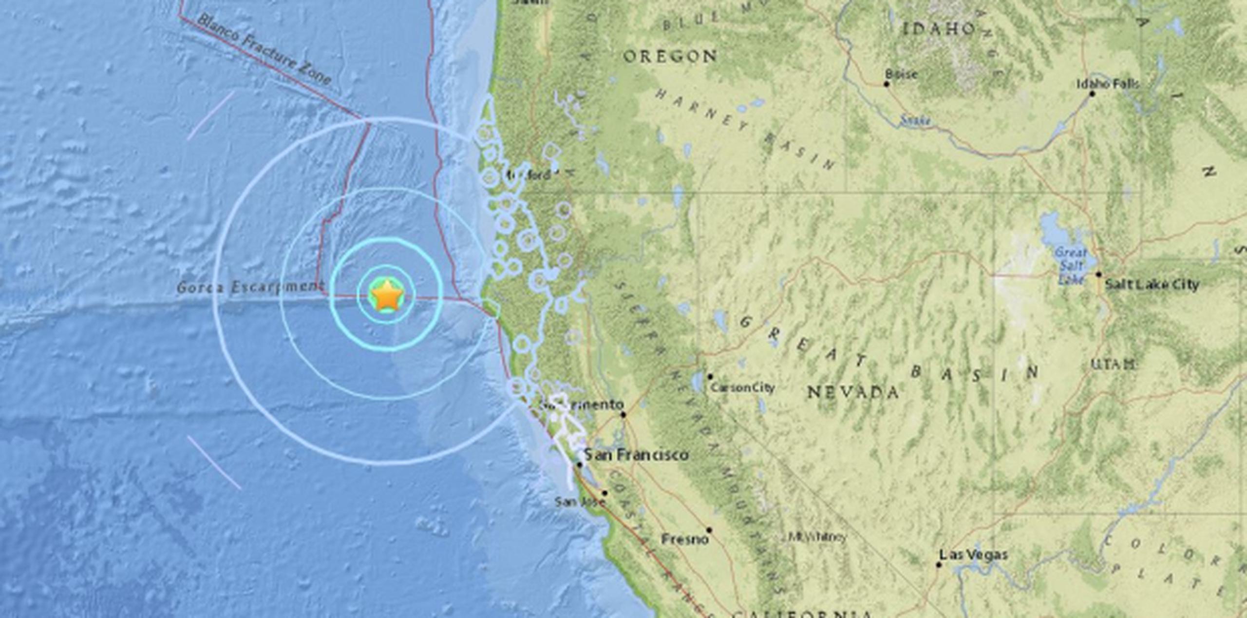 El Servicio Geológico de Estados Unidos dijo que el sismo ocurrió a las 8:39 de la mañana hora local. (USGS)