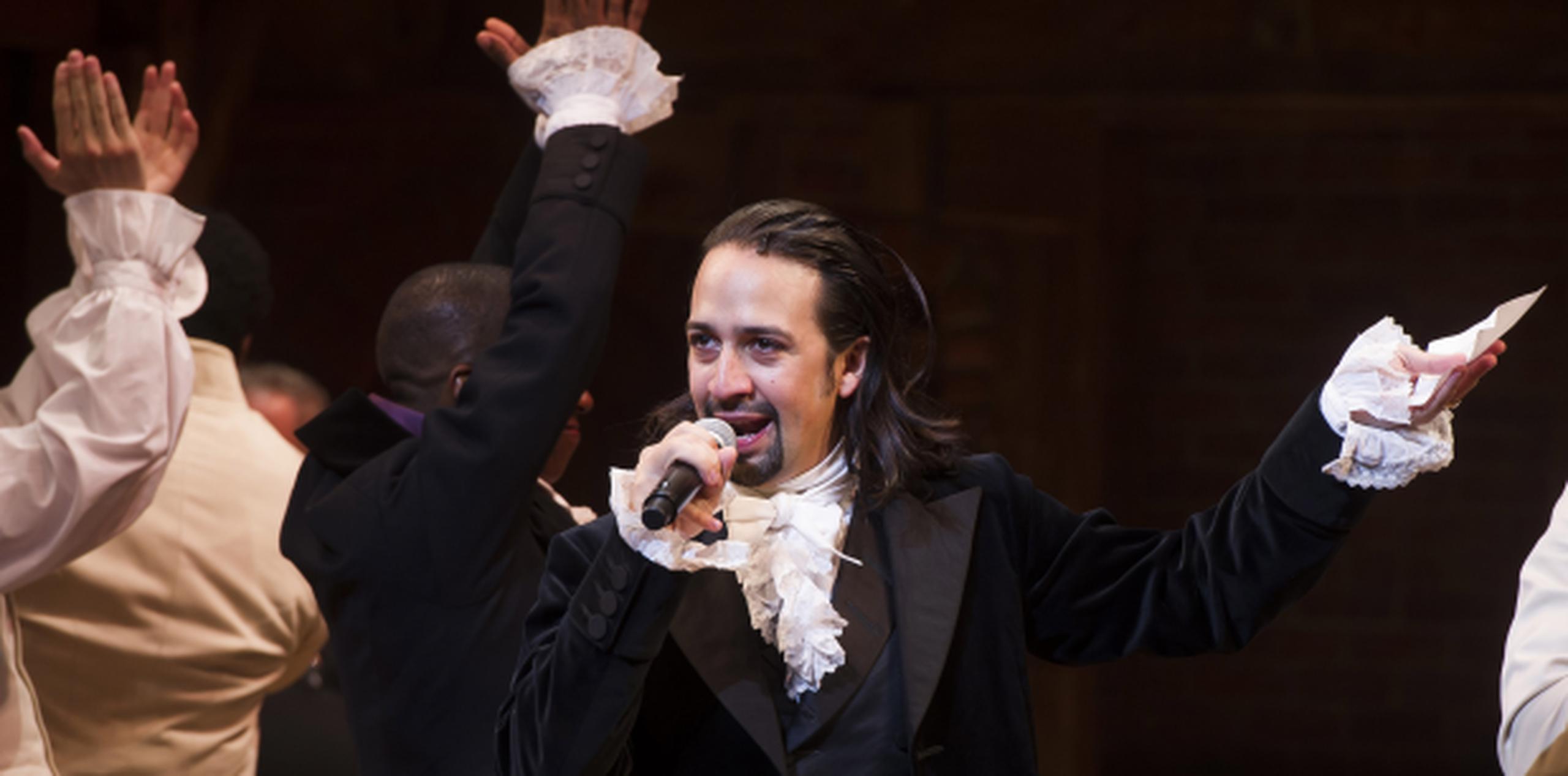 Lin-Manuel Miranda durante su interpretación en el musical "Hamilton". (Archivo)