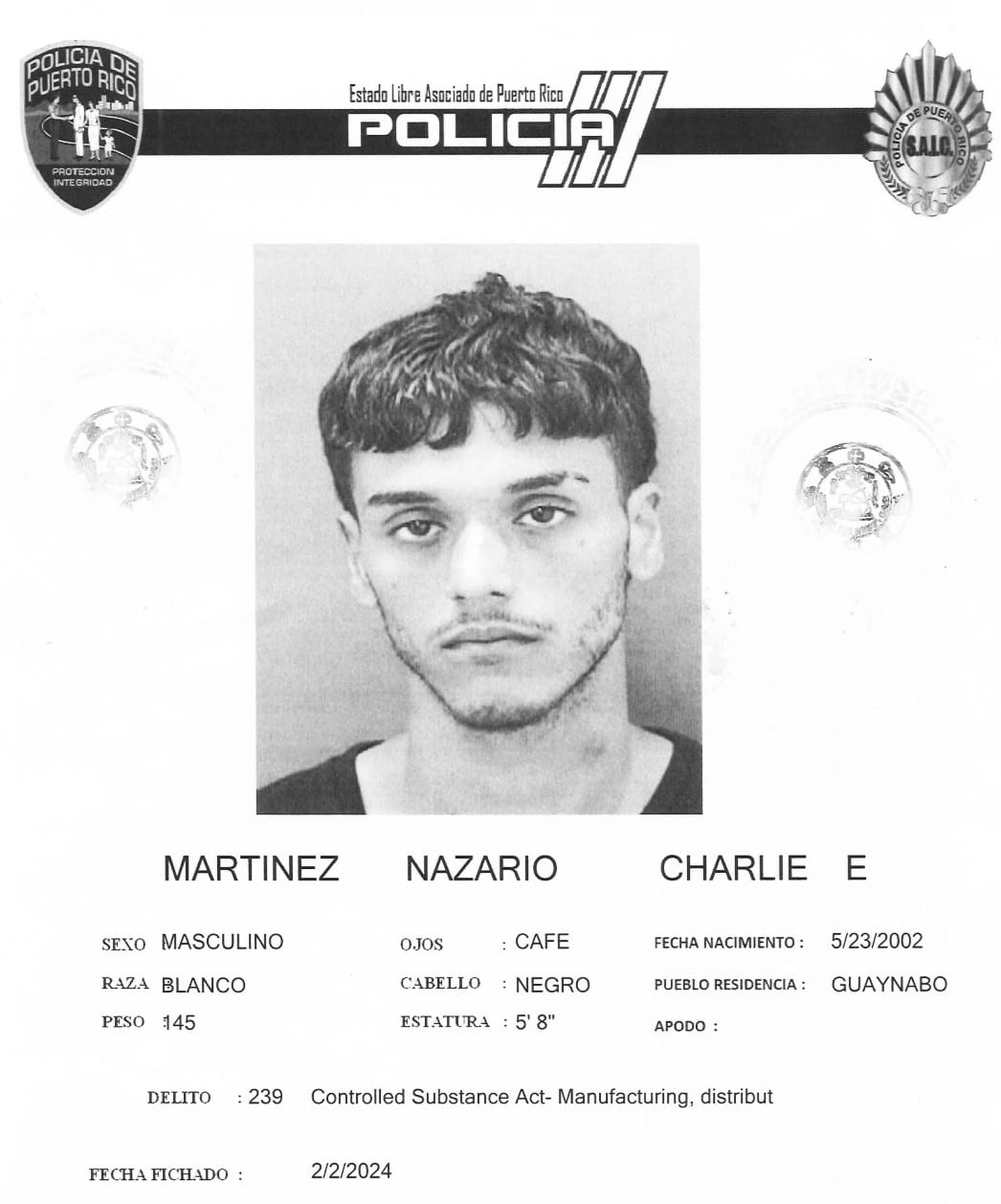 El cadáver baleado de Charlie E. Martínez Nazario fue encontrado el 12 de marzo a orillas de la carretera PR-165 en Dorado.