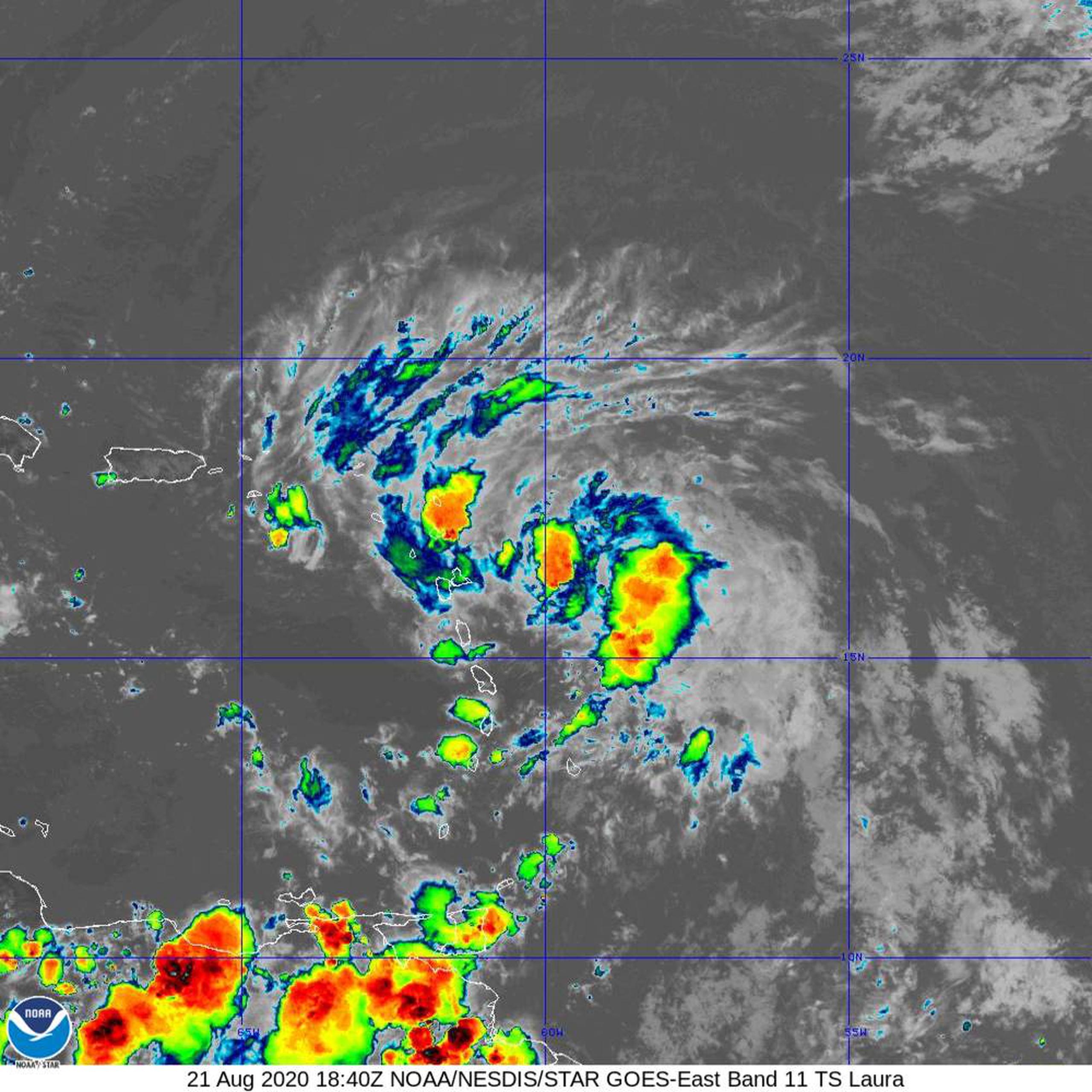 Imagen de satélite de la tormenta tropical Laura.
