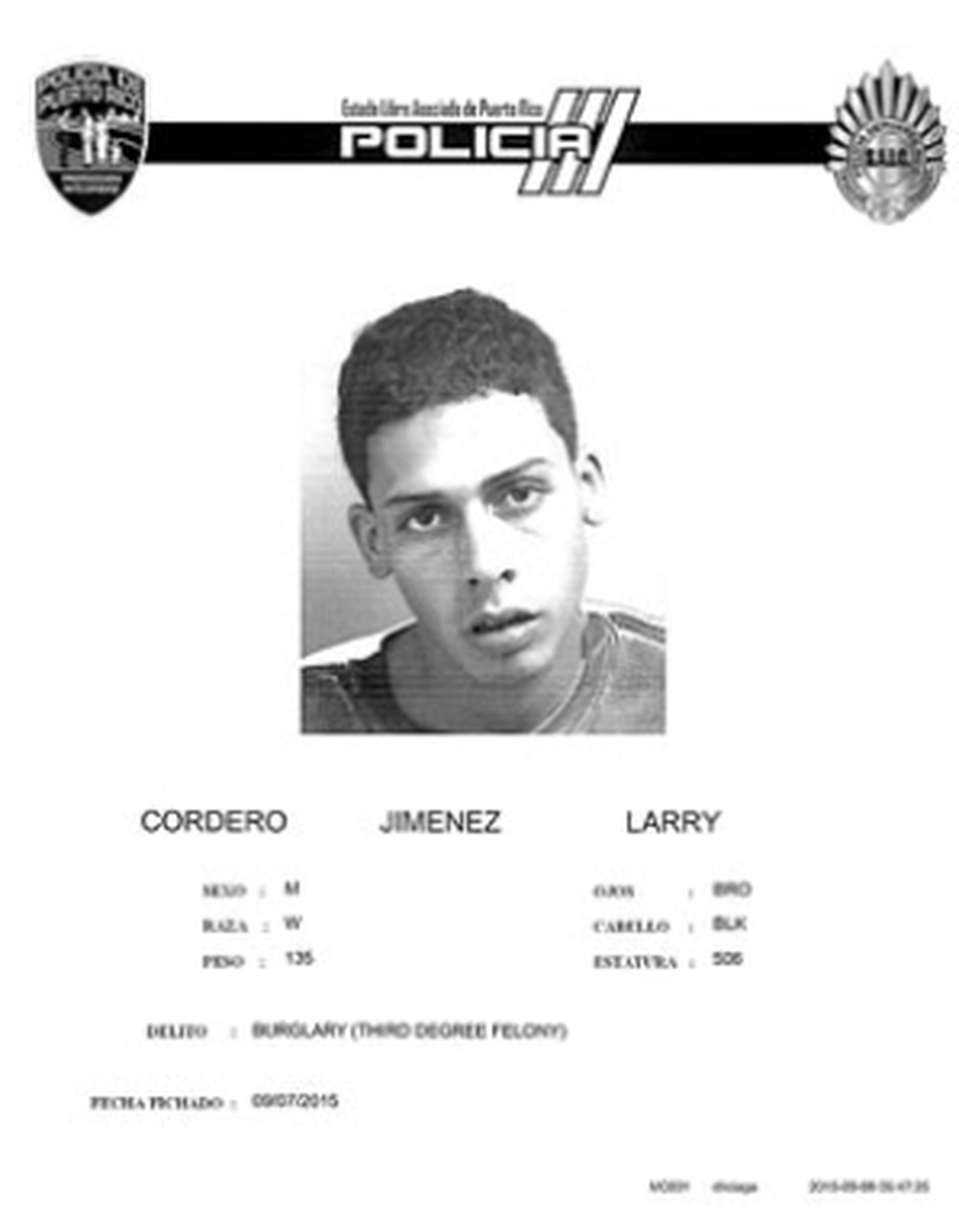 Larry Cordero Jiménez, de 18 años y apodado Chunqui. (Suministrada)