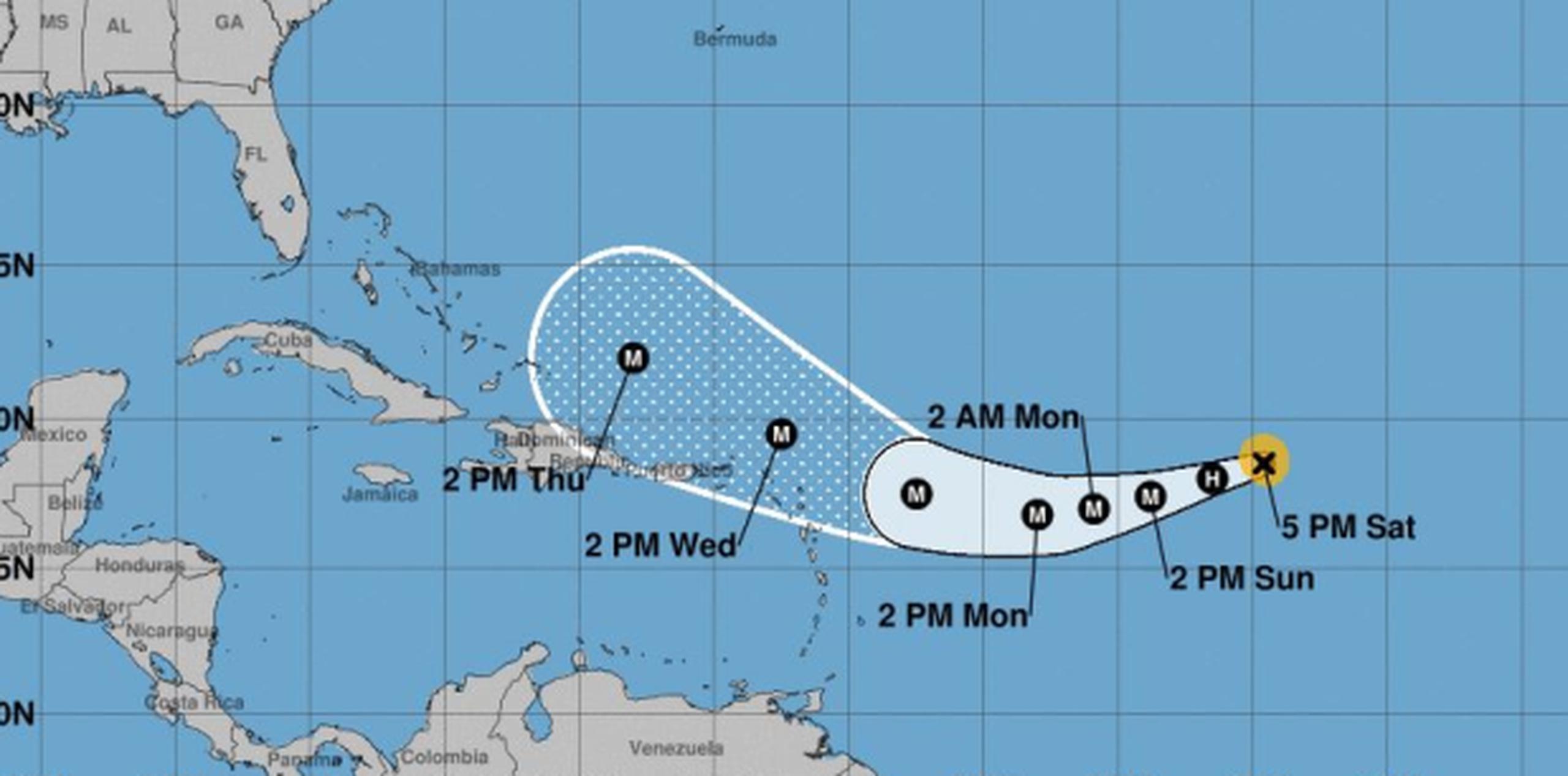 Irma pasó en la mañana del jueves directamente de tormenta tropical a huracán de categoría 2 y rápidamente se transformó en un huracán mayor, al subir a categoría 3. (Captura / NOAA)