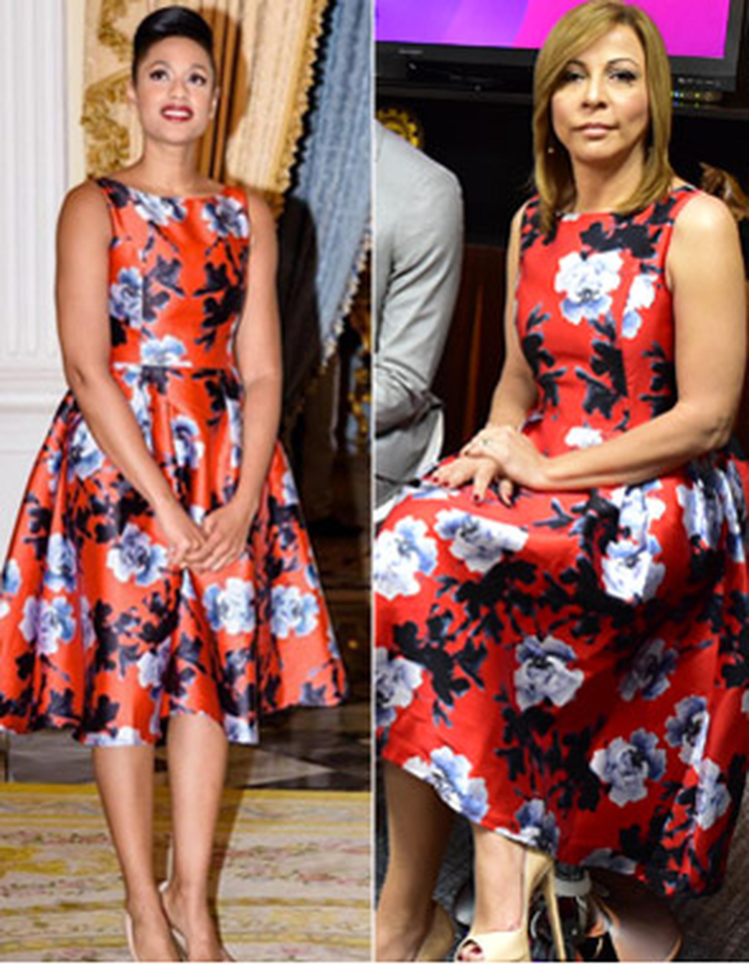 Jeimy Osorio y Sonia Valentín lucieron hoy el mismo vestido.