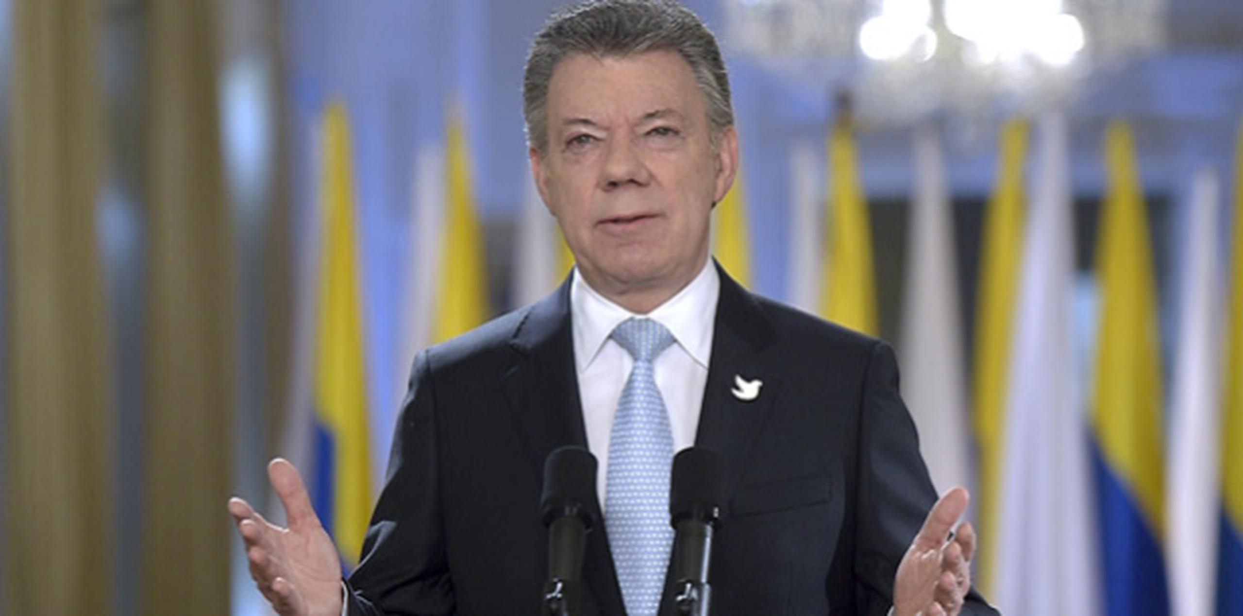 El presidente de Colombia Juan Manuel Santos ofreció un mensaje a los colombianos poco después de la firma del acuerdo en La Habana. (EFE)