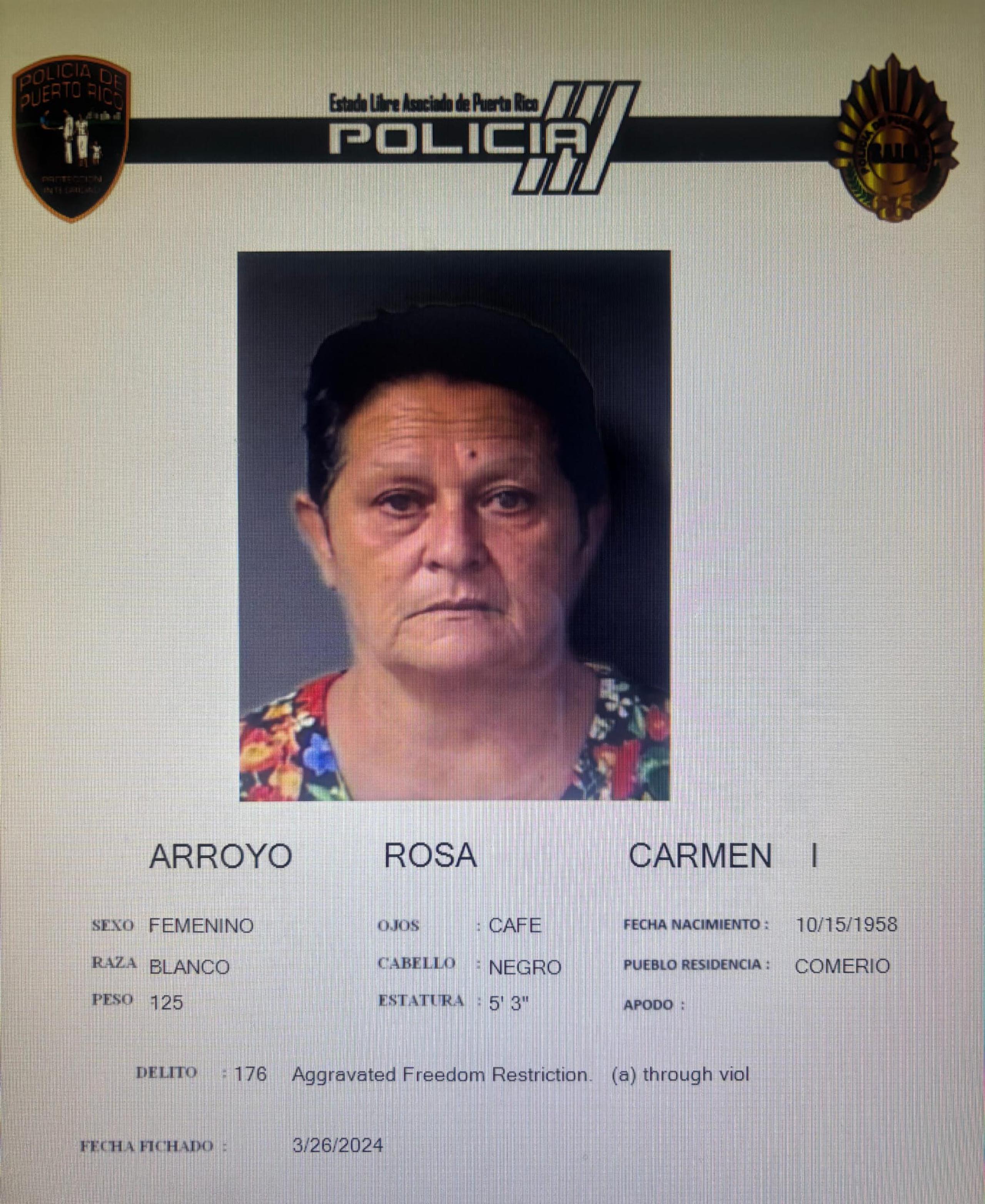 Carmen I. Arroyo Rosa quedó en libertad bajo el Programa de Supervisión Electrónica.