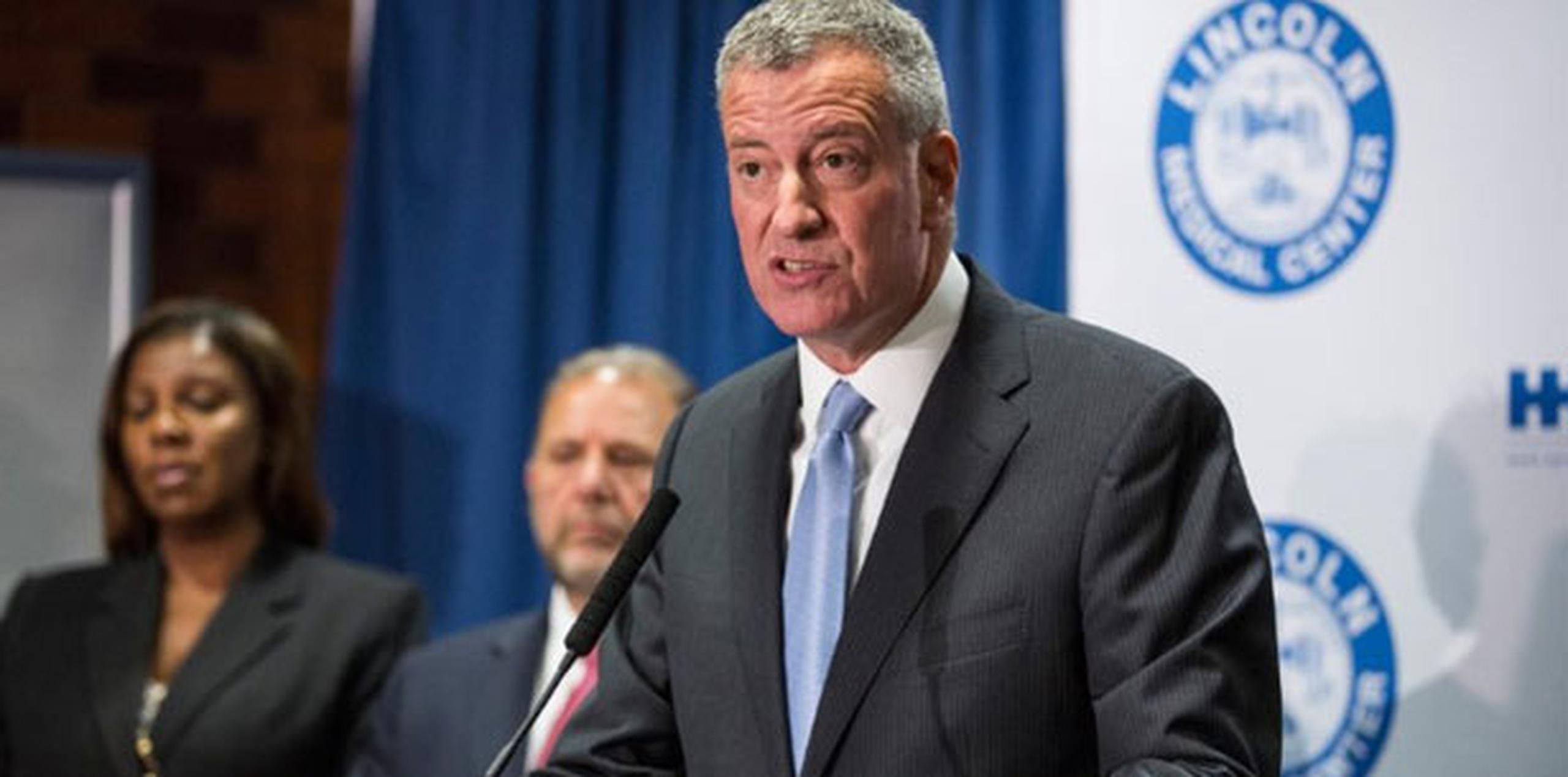 Bill de Blasio, alcalde de la ciudad de Nueva York. (Andrew Burton/Getty Images/AFP)