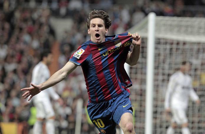 Lionel Messi celebra uno de tantos goles marcados para el Barcelona FC.