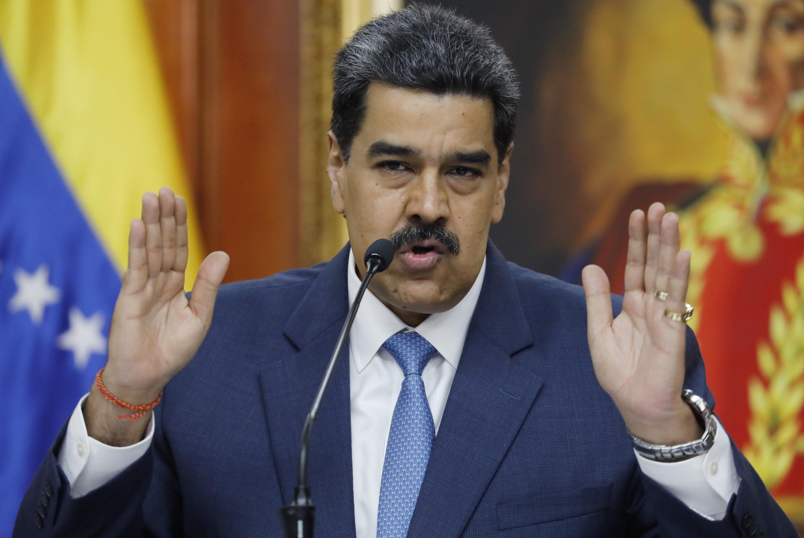 Maduro afirmó, por otra parte, que busca probar ante la Corte Internacional de Justicia que Washington comete crímenes de lesa humanidad al aplicar sanciones contra Venezuela. (AP Photo/Ariana Cubillos)