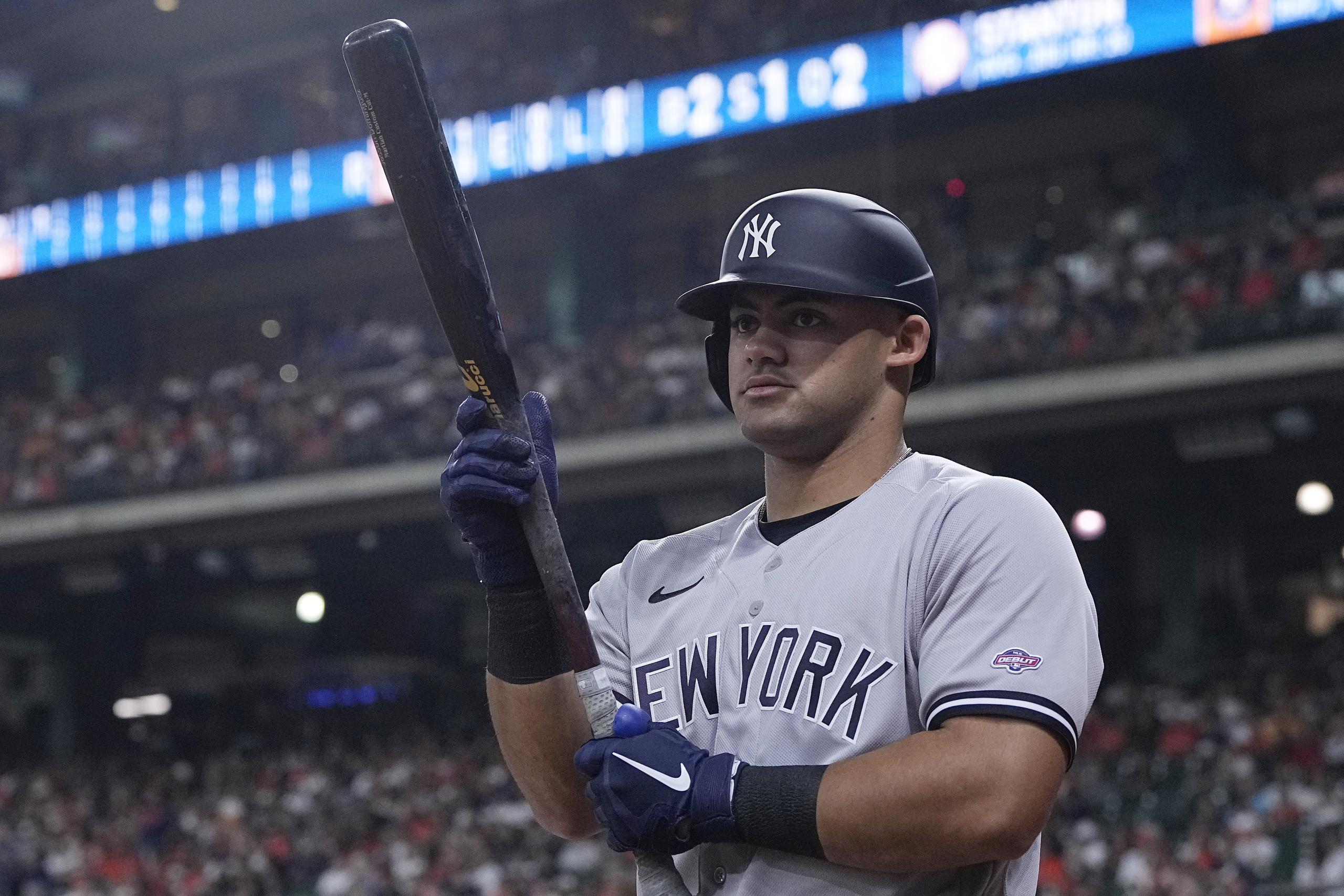 El dominicano Jasson Domínguez de los Yankees de Nueva York hizo su debut en las Mayoresel pasado 1 de septiembre de 2023.