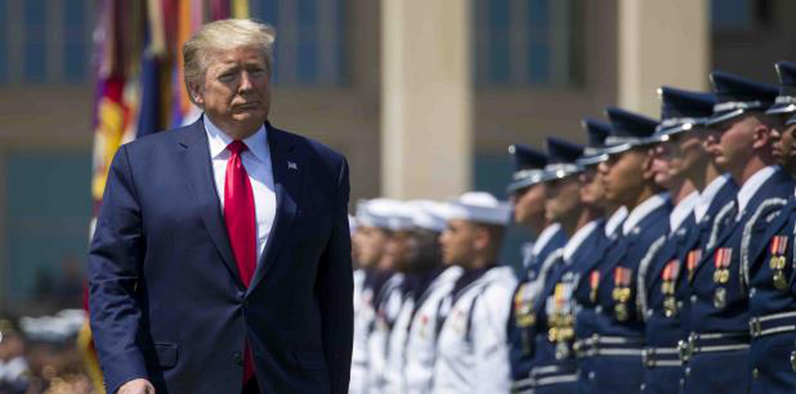 El pasado 25 de julio, Trump también participó de una actividad militar. (AP)