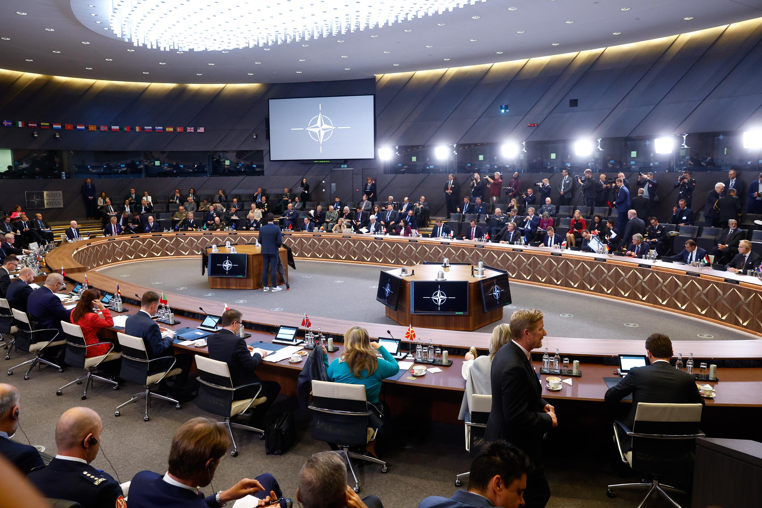 Reunión del Consejo de Ministros de Defensa de la OTAN en la sede de la OTAN en Bruselas. (EFE/EPA/STEPHANIE LECOCQ)