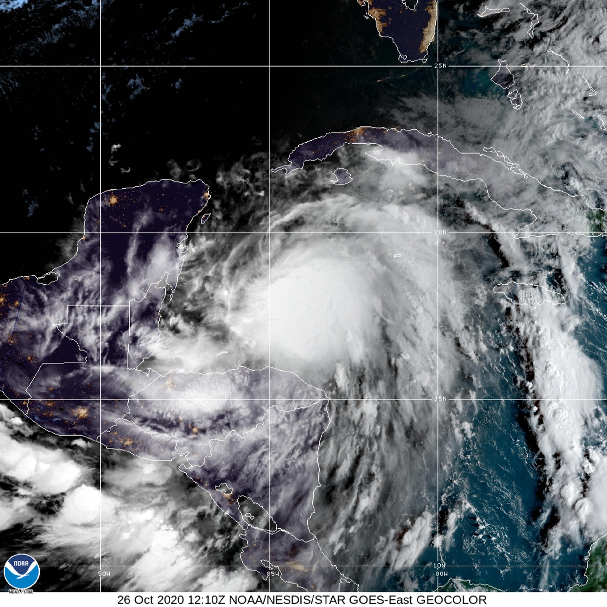 Imagen de satélite de la tormenta tropical Zeta.