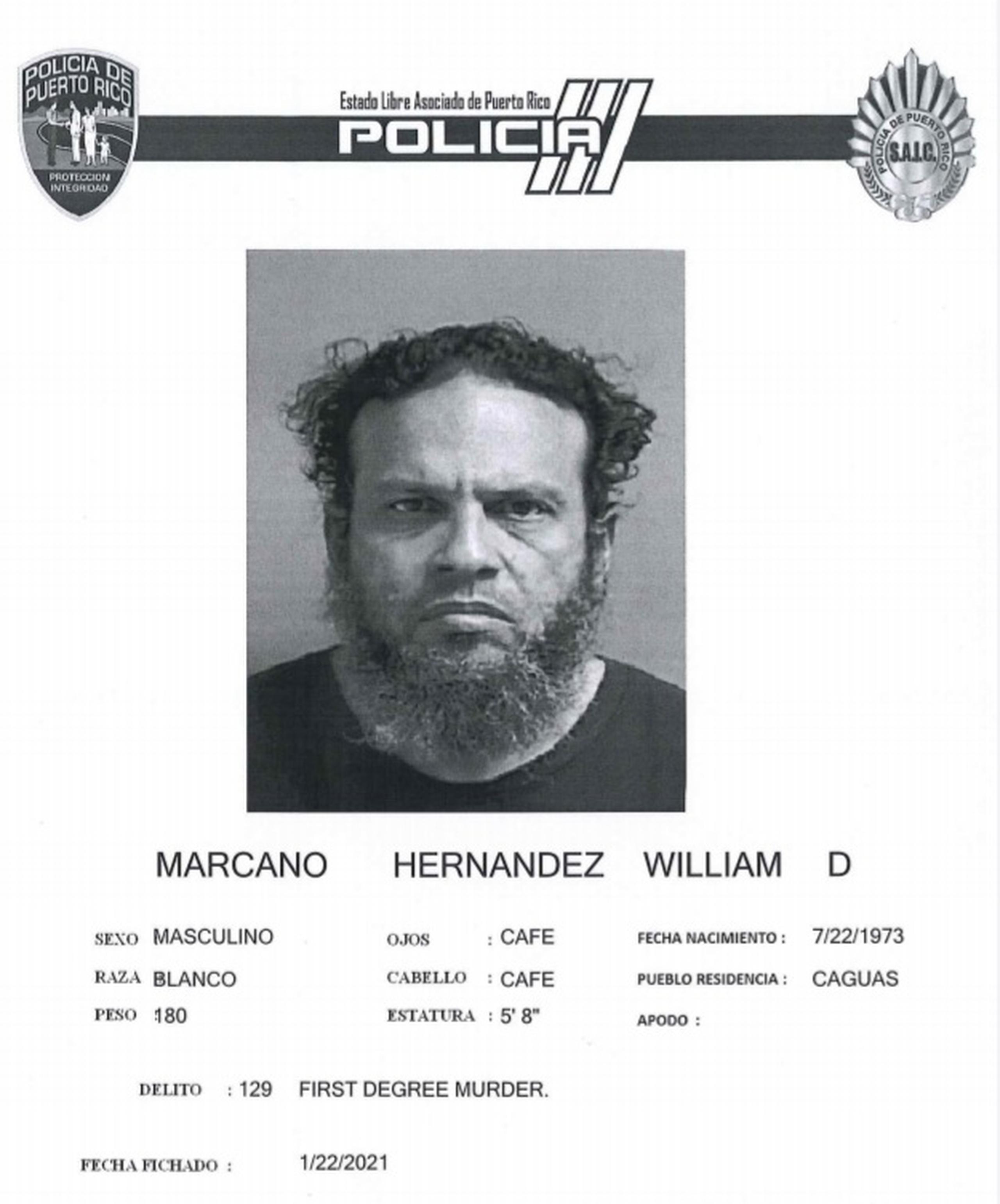 La lectura de acusación contra William David Marcano Hernández, de 48 años, alias Mon, fue pautada para el 6 de abril.