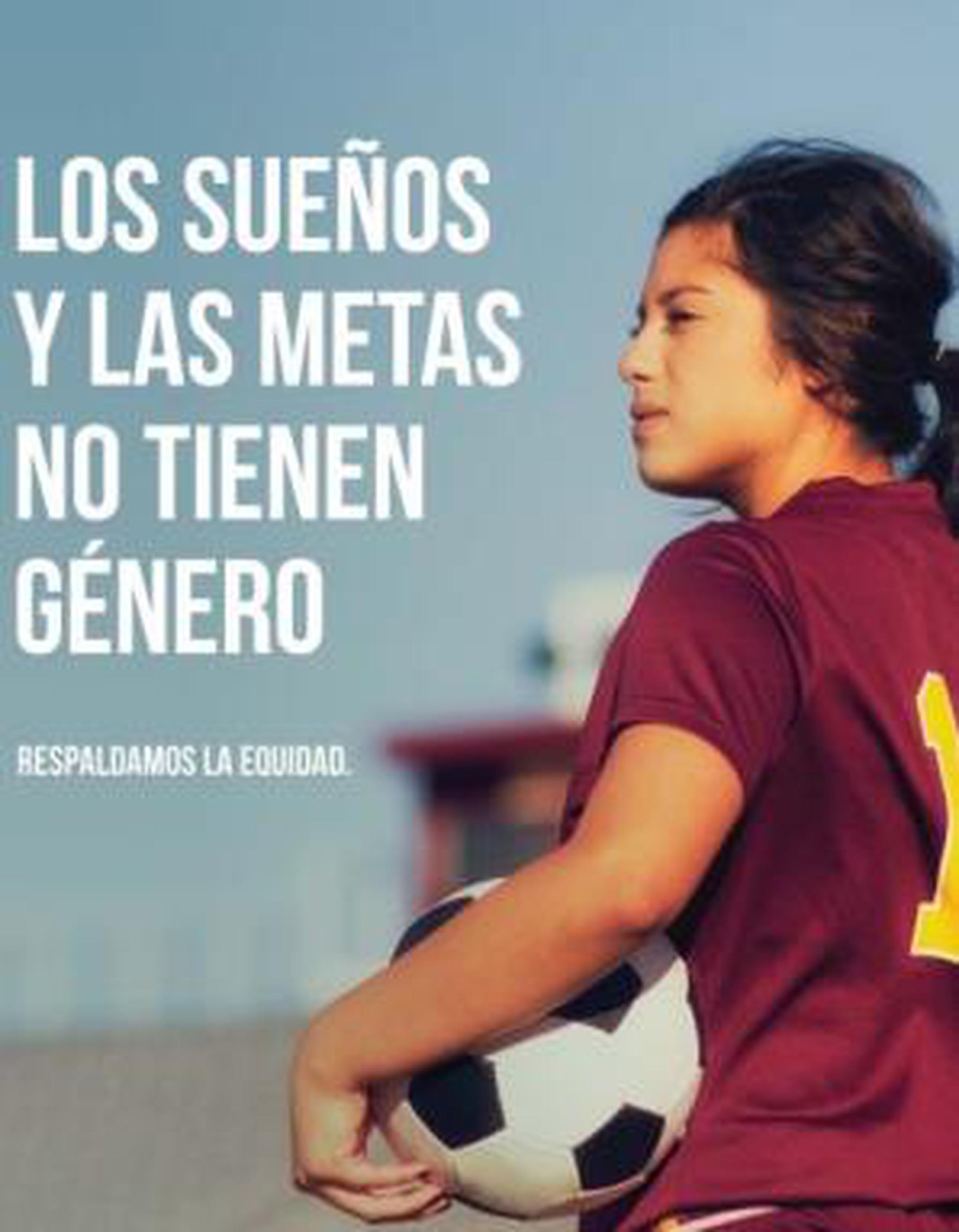 Imagen de uno de los afiches de la campaña “Las metas y los sueños no tienen género, respaldemos la equidad”. (Suministrada)