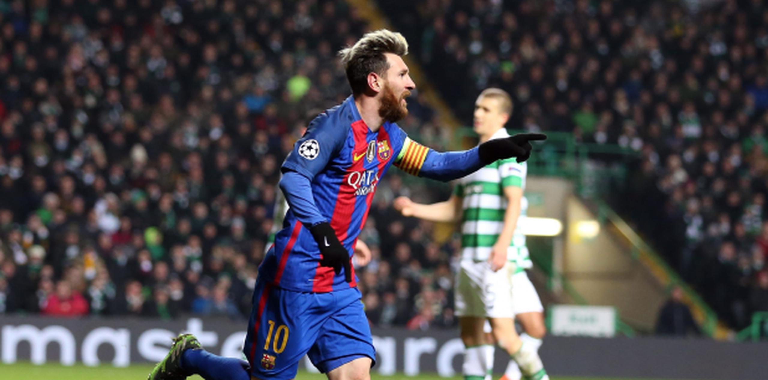 Lionel Messi celebra después de anotar un gol ante el Celtic. (Agencia EFE)