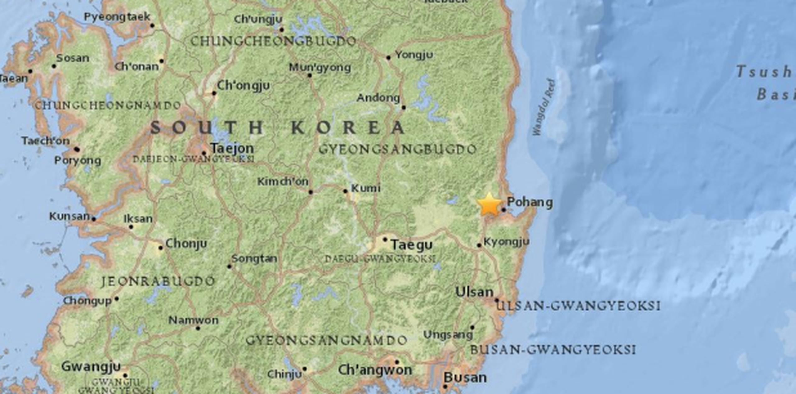 A diferencia de la vecina Japón, Corea del Sur tiene relativamente poca actividad sísmica. (USGS)