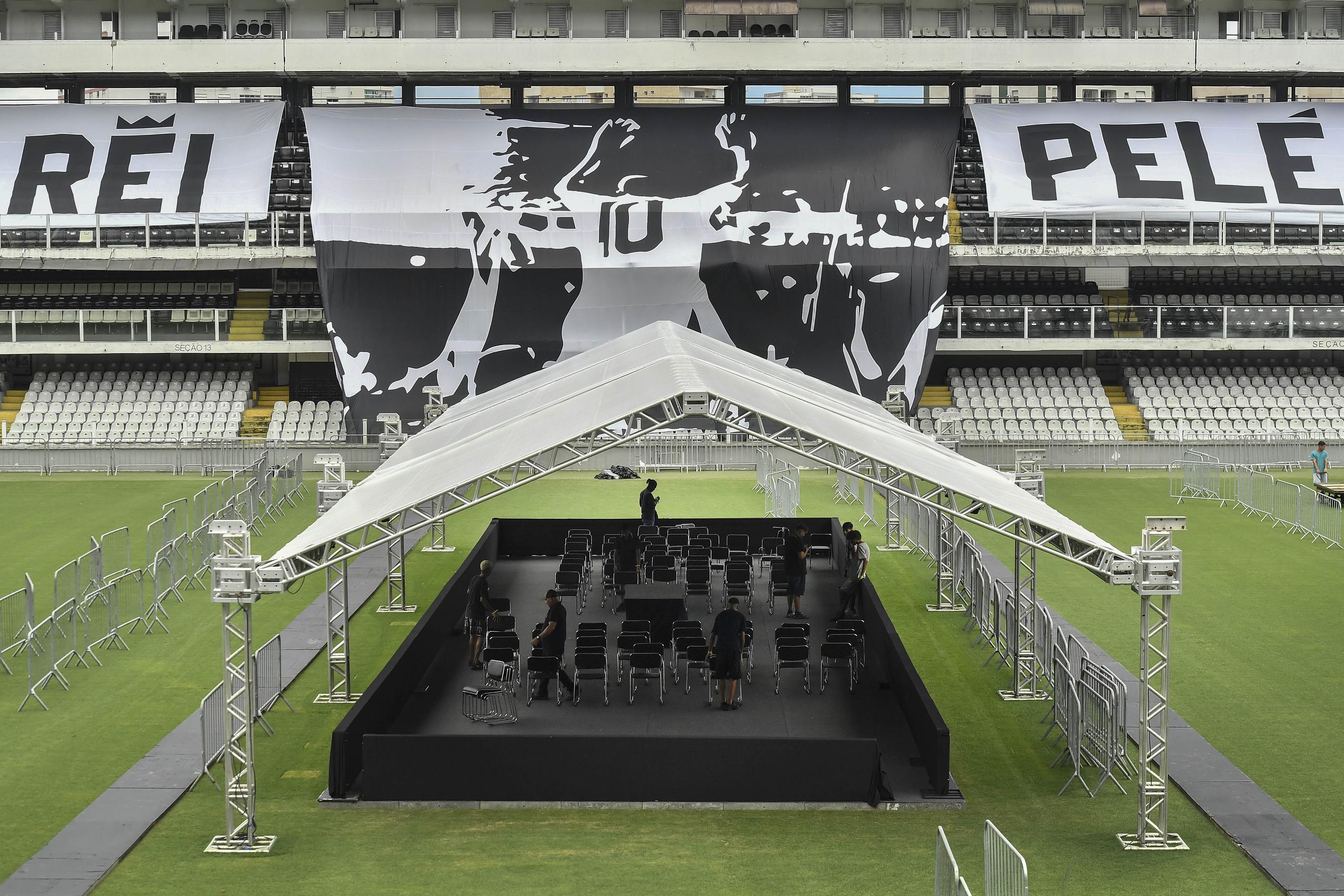 El velatorio de Pelé, el lunes y martes, será en el estadio Vila Belmiro este lunes y martes.