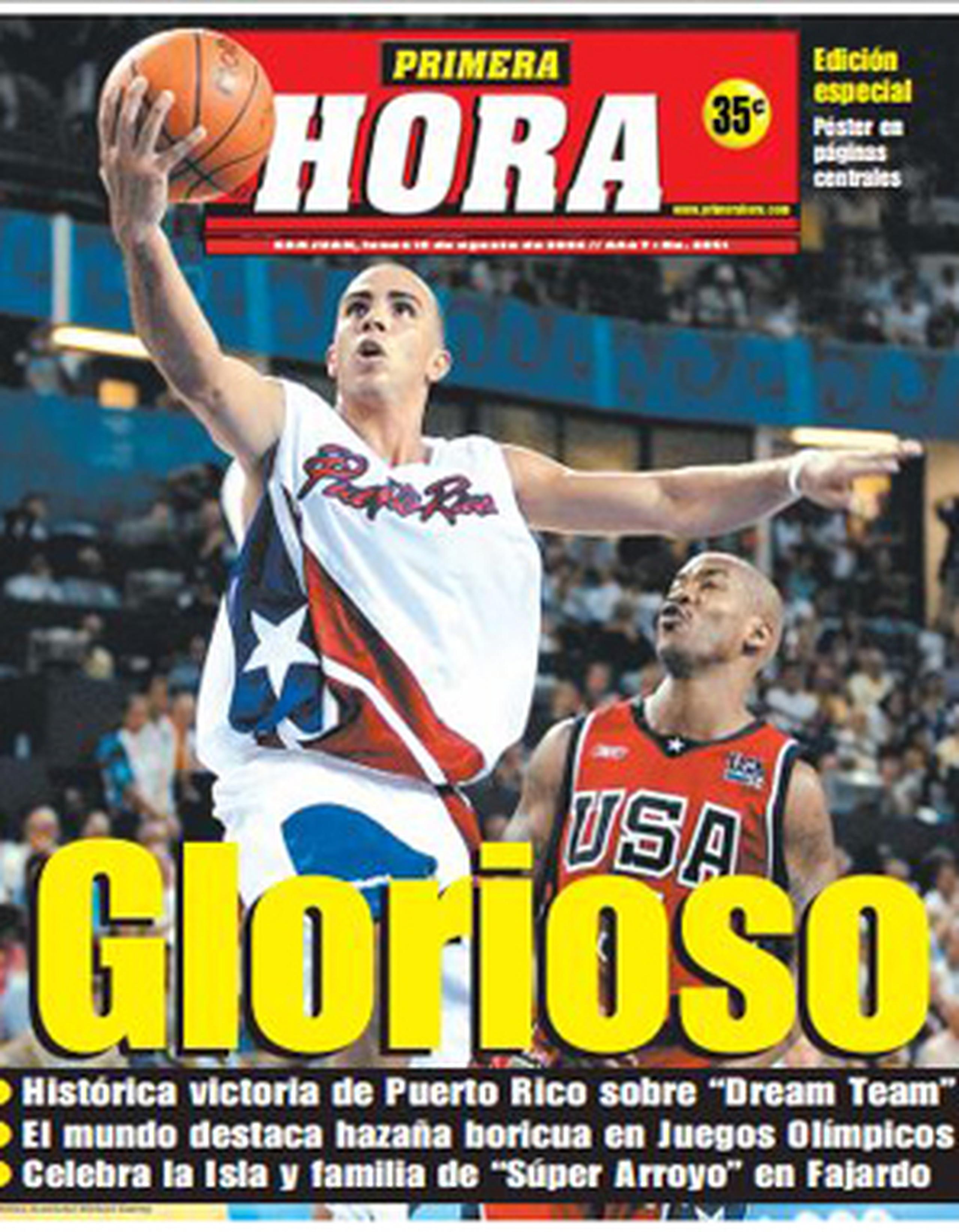 Imagen de la portada de Primera Hora, el día después de la victoria. (Archivo)