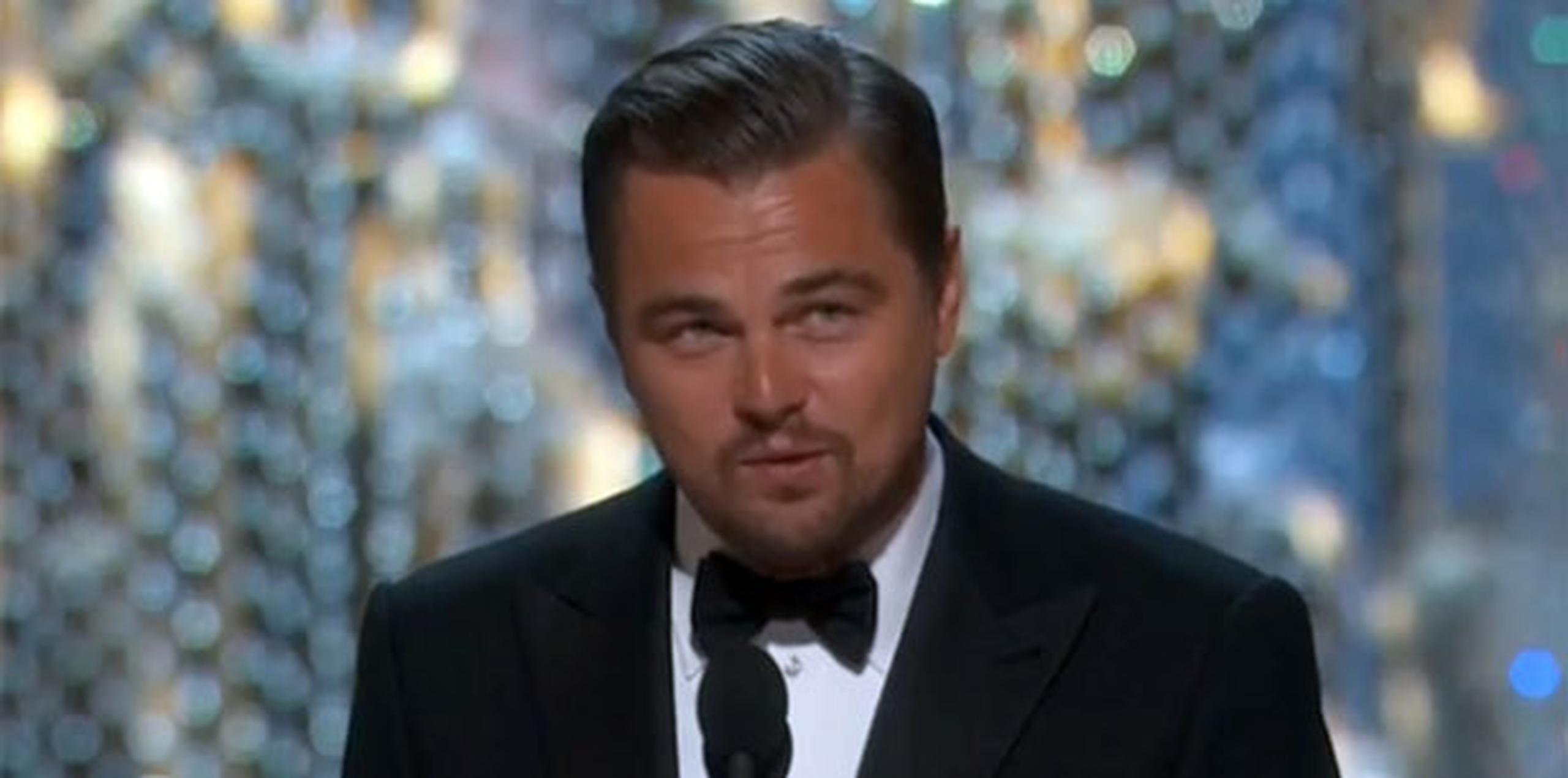 DiCaprio animó al mundo a "trabajar" para afrontar el problema del calentamiento global en su discurso.
