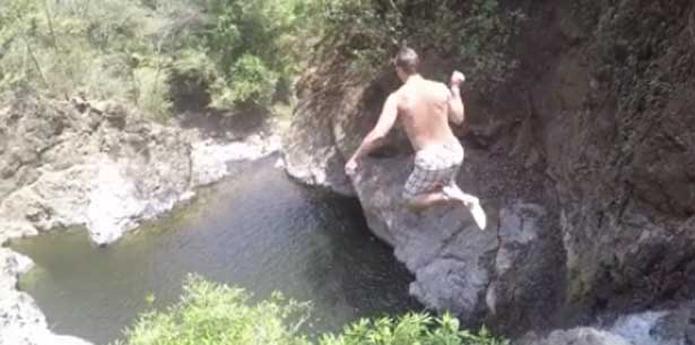 Compartió con sus seguidores un vídeo de su hazaña y aseguró que jamás repetería ese salto. (Facebook)