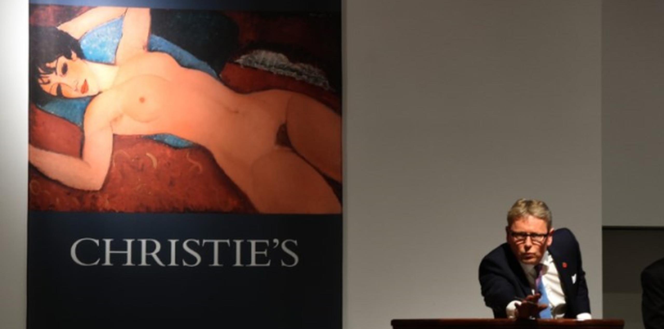 El precio final en la subasta de la obra "Nu couche" de Amedeo Modigliani la convirtió en la segunda pieza de arte por la que más dinero se ha pagado en el mundo. (AFP)