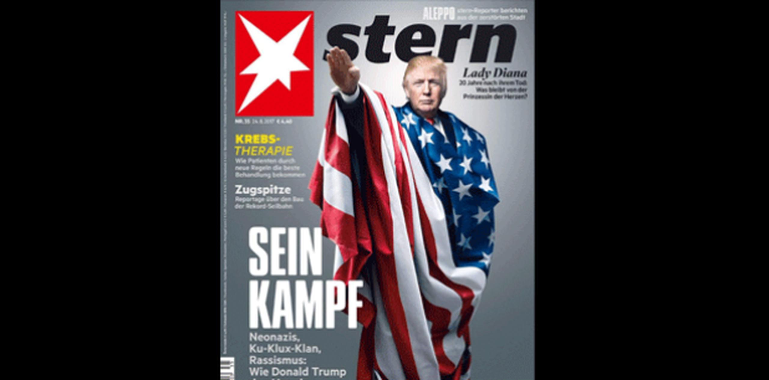 La revista Stern publicó la foto acompañando un artículo con el título "Sein Kampf" ("Su lucha"), una alusión a la infame obra de Adolfo Hitler "Mein Kampf" ("Mi lucha"). (Twitter)