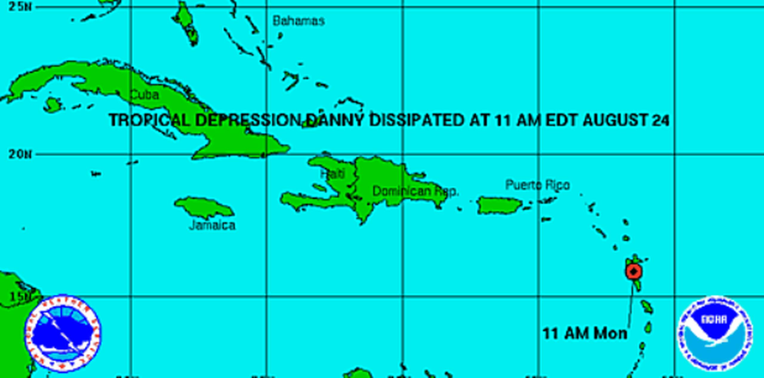 “Vamos a tener algo de lluvia durante la noche y hasta la mañana del martes”, dijo el metereólogo Walter Snell. (gráfica Centro Nacional de Huracanes)